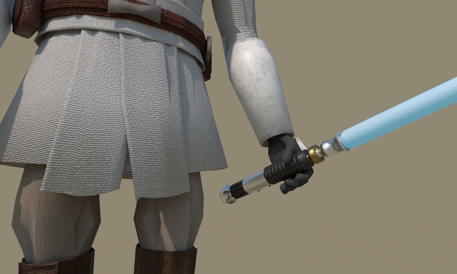 Obi Wan Kenobi from Clone Wars Low-poly 3D model_5