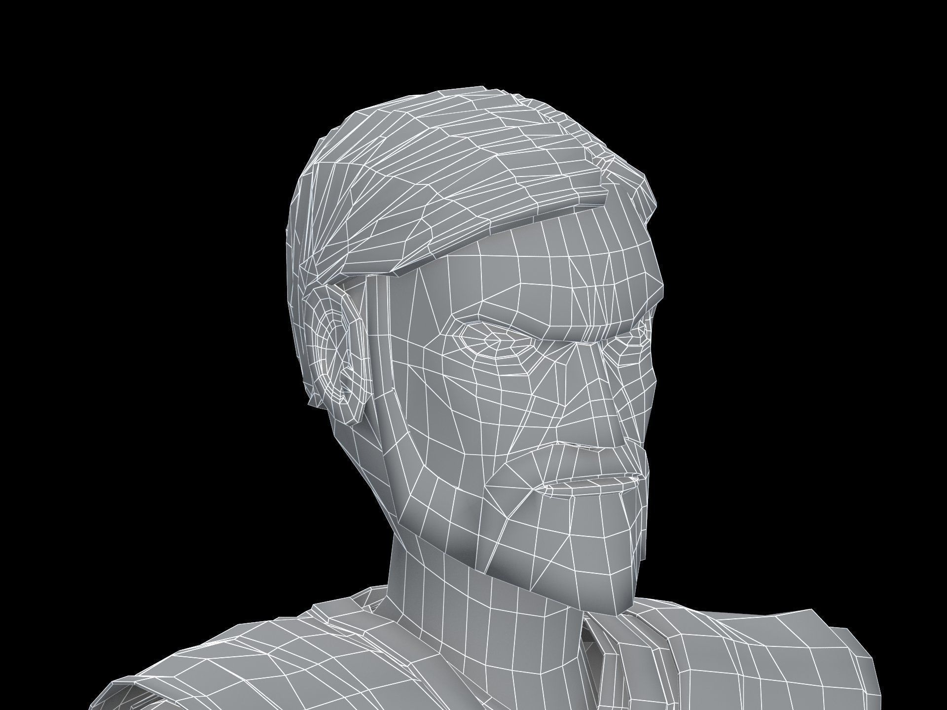Obi Wan Kenobi from Clone Wars Low-poly 3D model_9