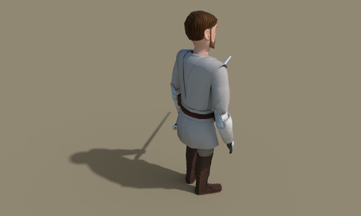 Obi Wan Kenobi from Clone Wars Low-poly 3D model_3