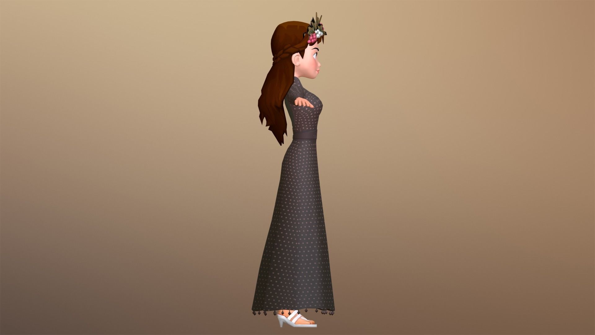 Harvest Queen Character Low-poly 3D model_10