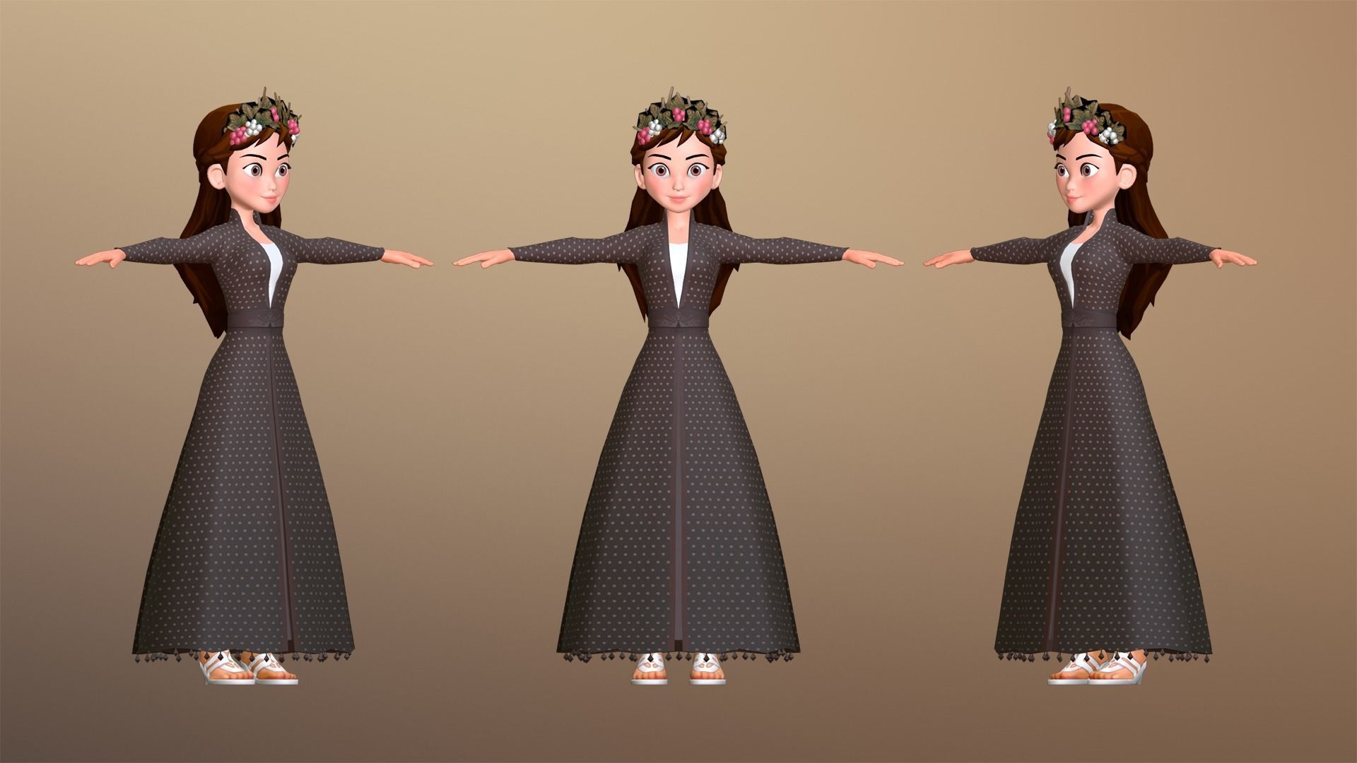 Harvest Queen Character Low-poly 3D model_4