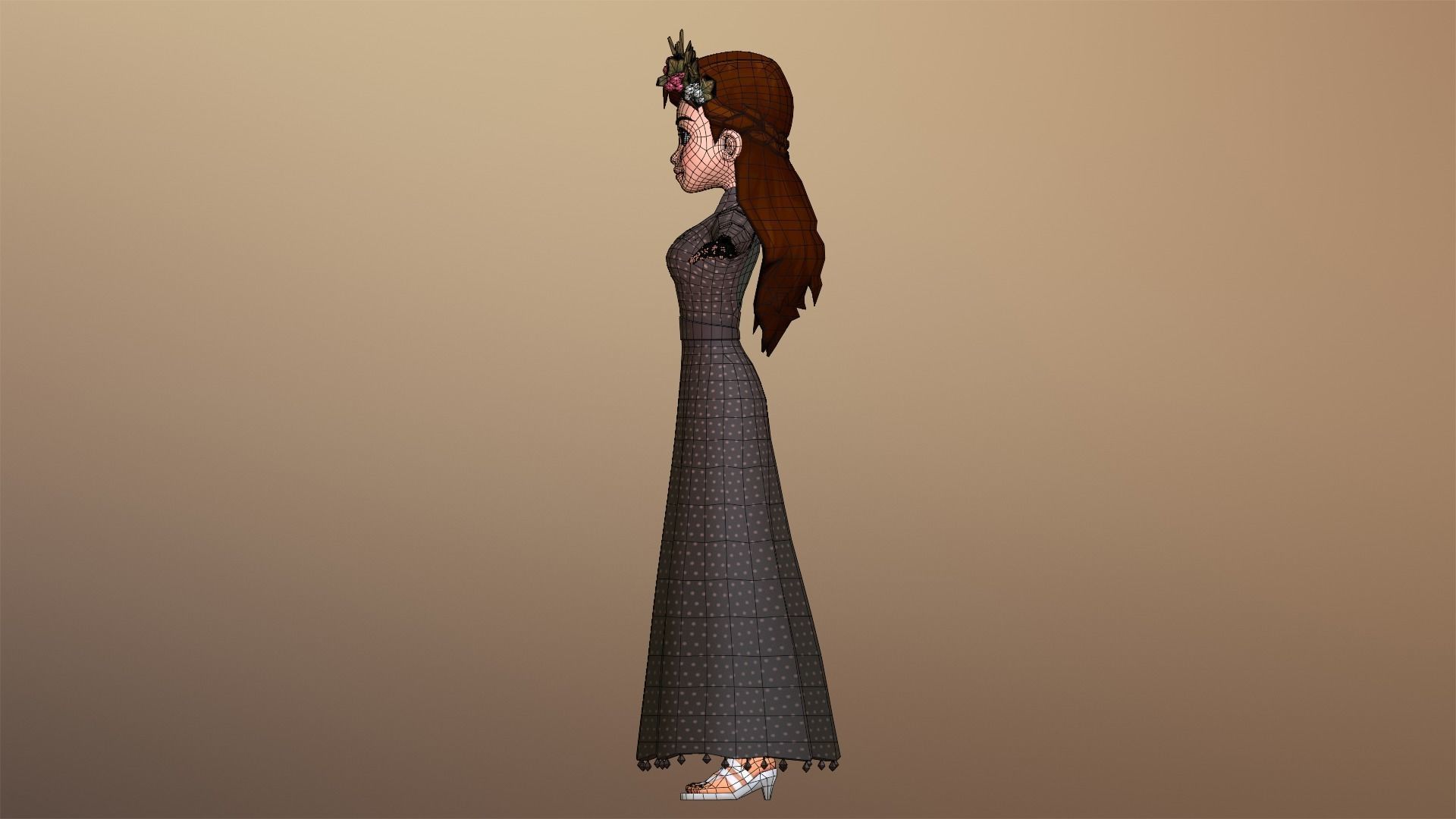 Harvest Queen Character Low-poly 3D model_24