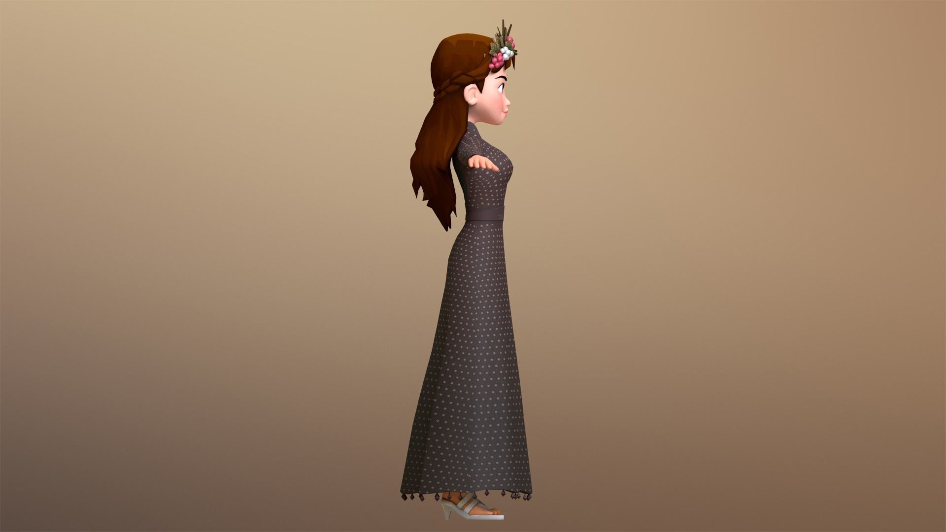 Harvest Queen Character Low-poly 3D model_8