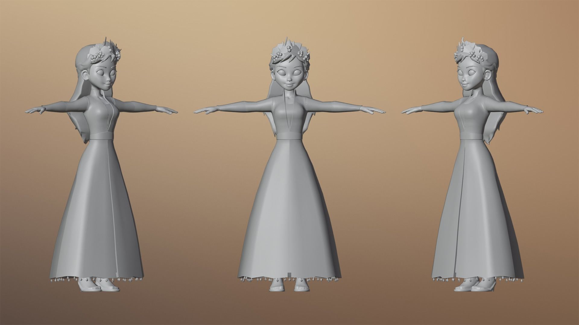 Harvest Queen Character Low-poly 3D model_3