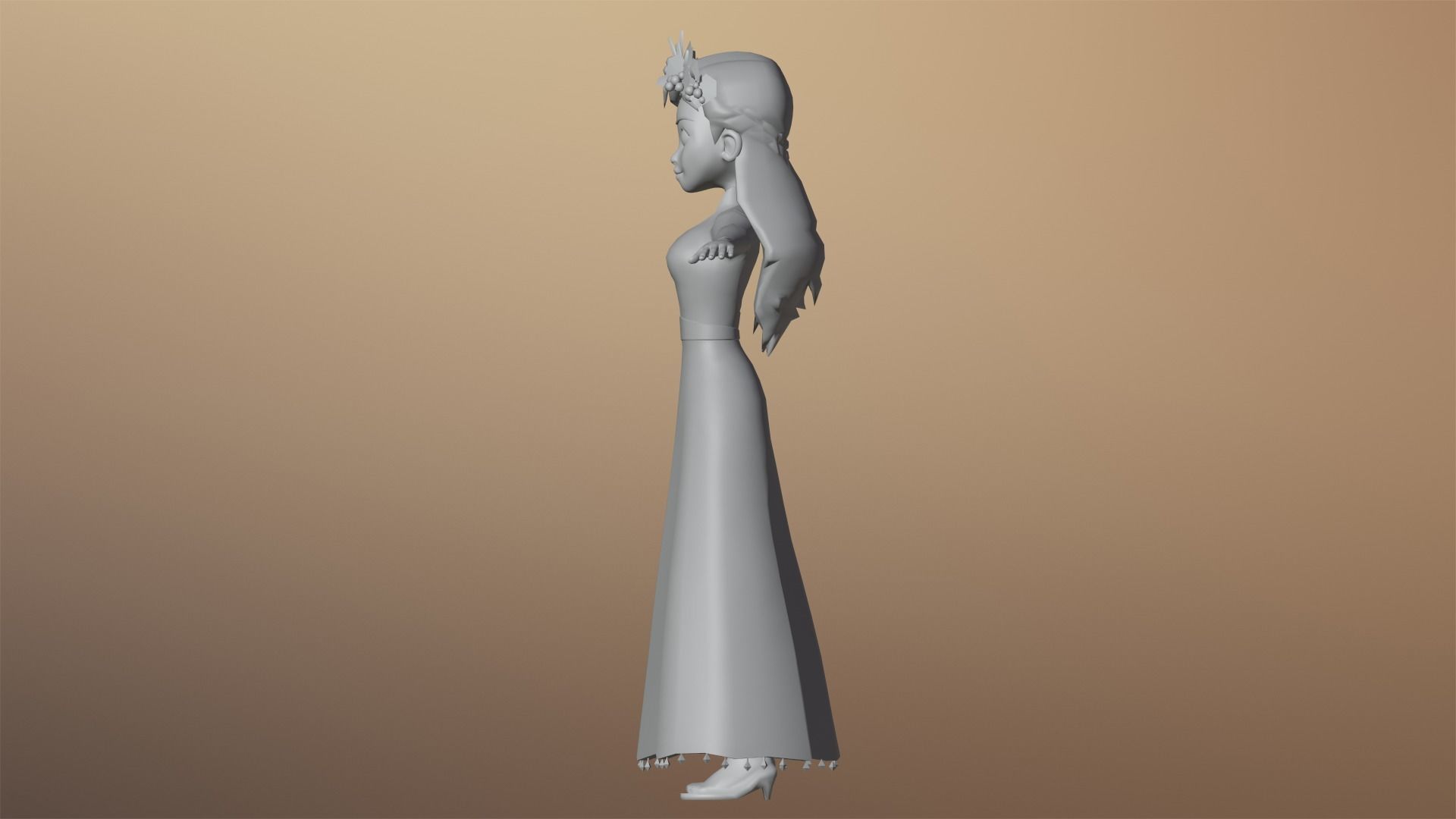 Harvest Queen Character Low-poly 3D model_16