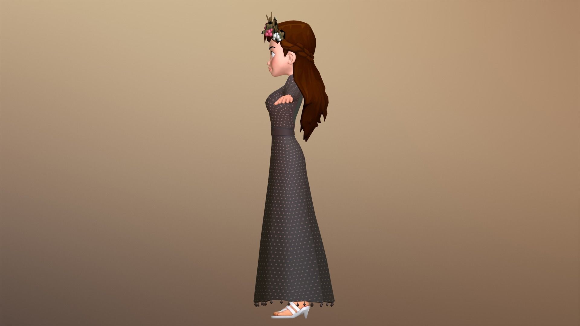 Harvest Queen Character Low-poly 3D model_12