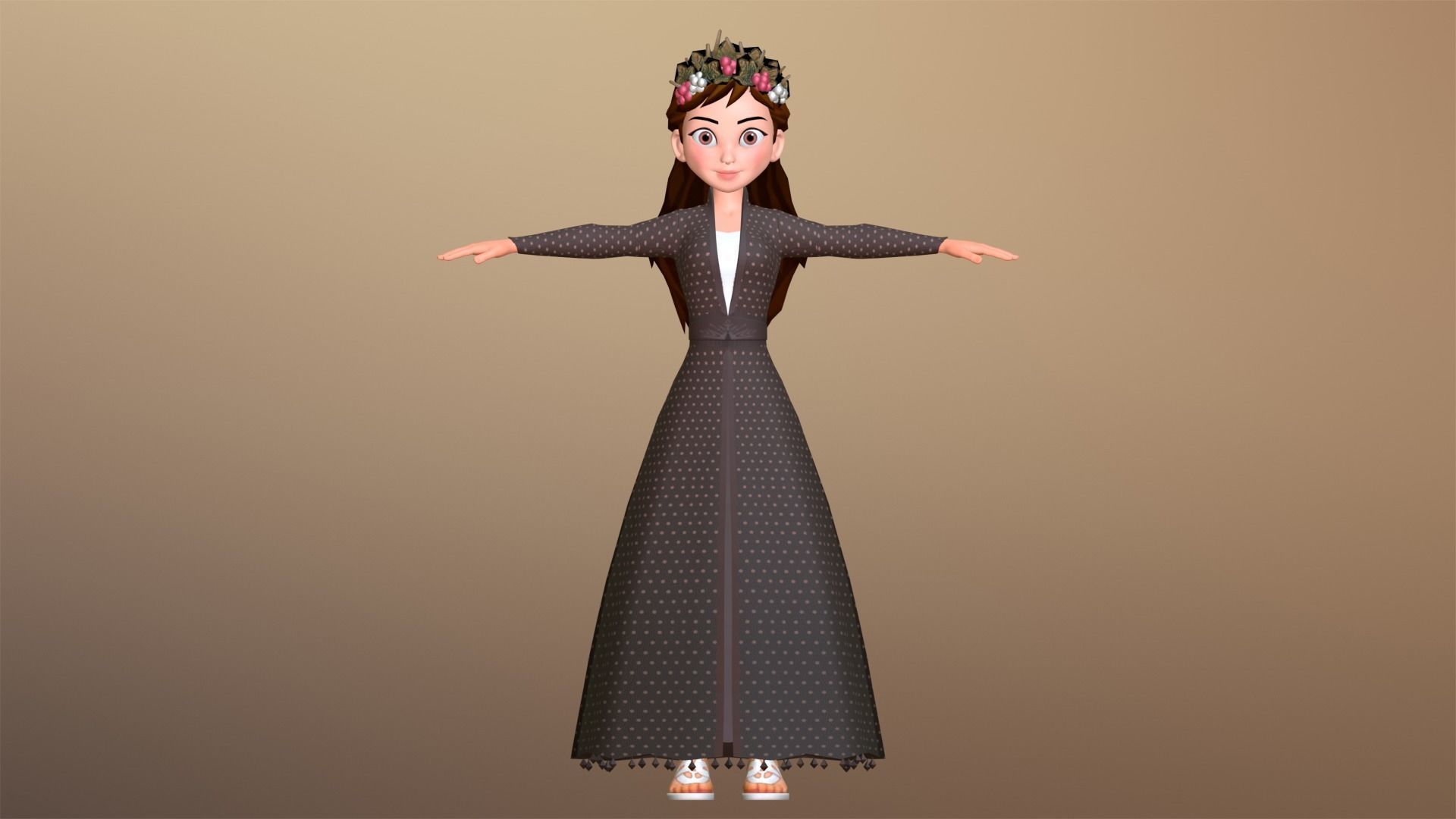 Harvest Queen Character Low-poly 3D model_9