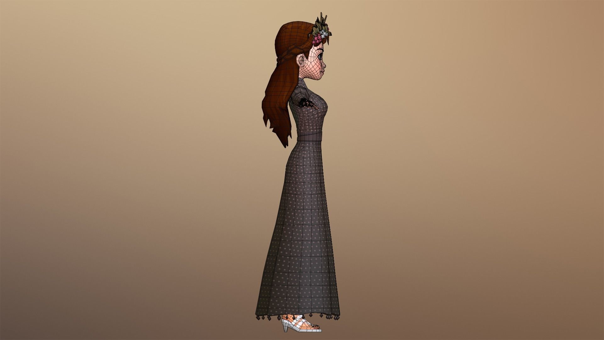 Harvest Queen Character Low-poly 3D model_22