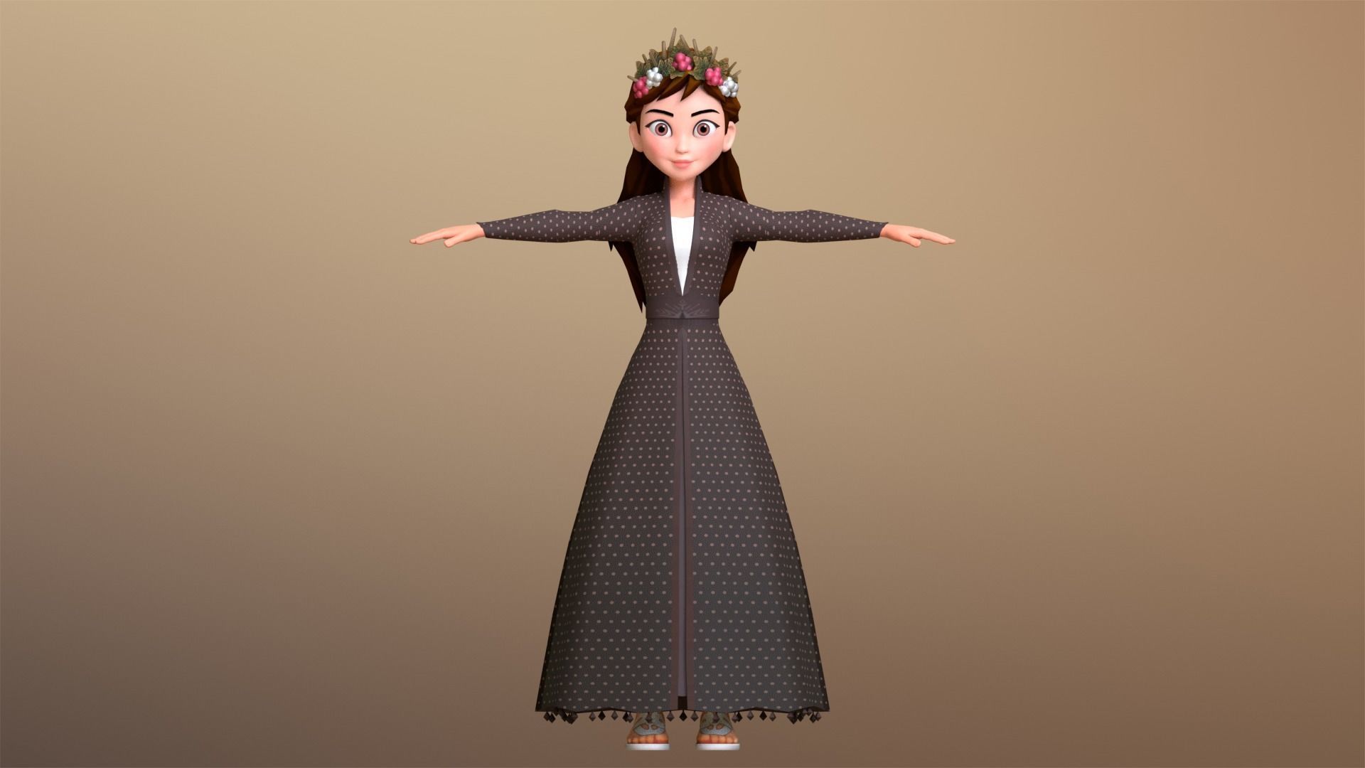 Harvest Queen Character Low-poly 3D model_5