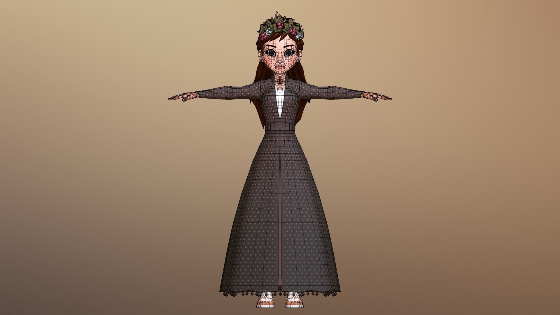 Harvest Queen Character Low-poly 3D model_21