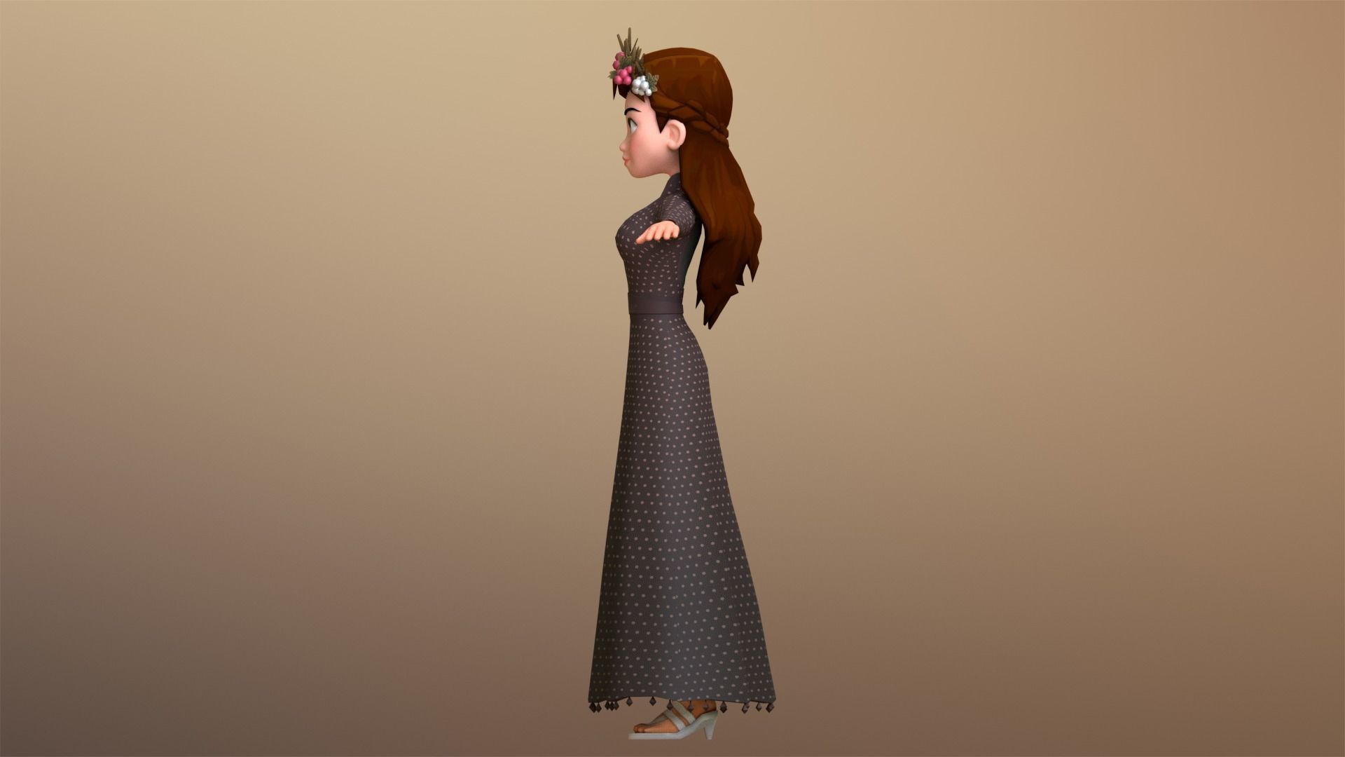 Harvest Queen Character Low-poly 3D model_6