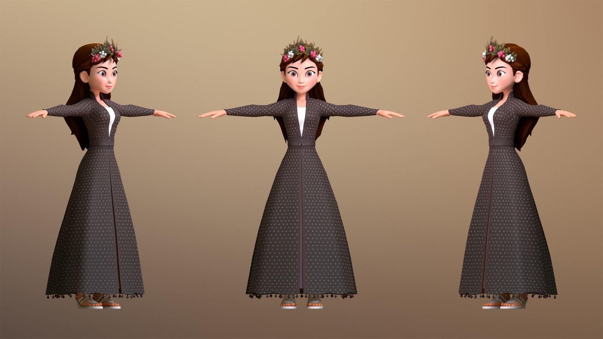 Harvest Queen Character Low-poly 3D model_2