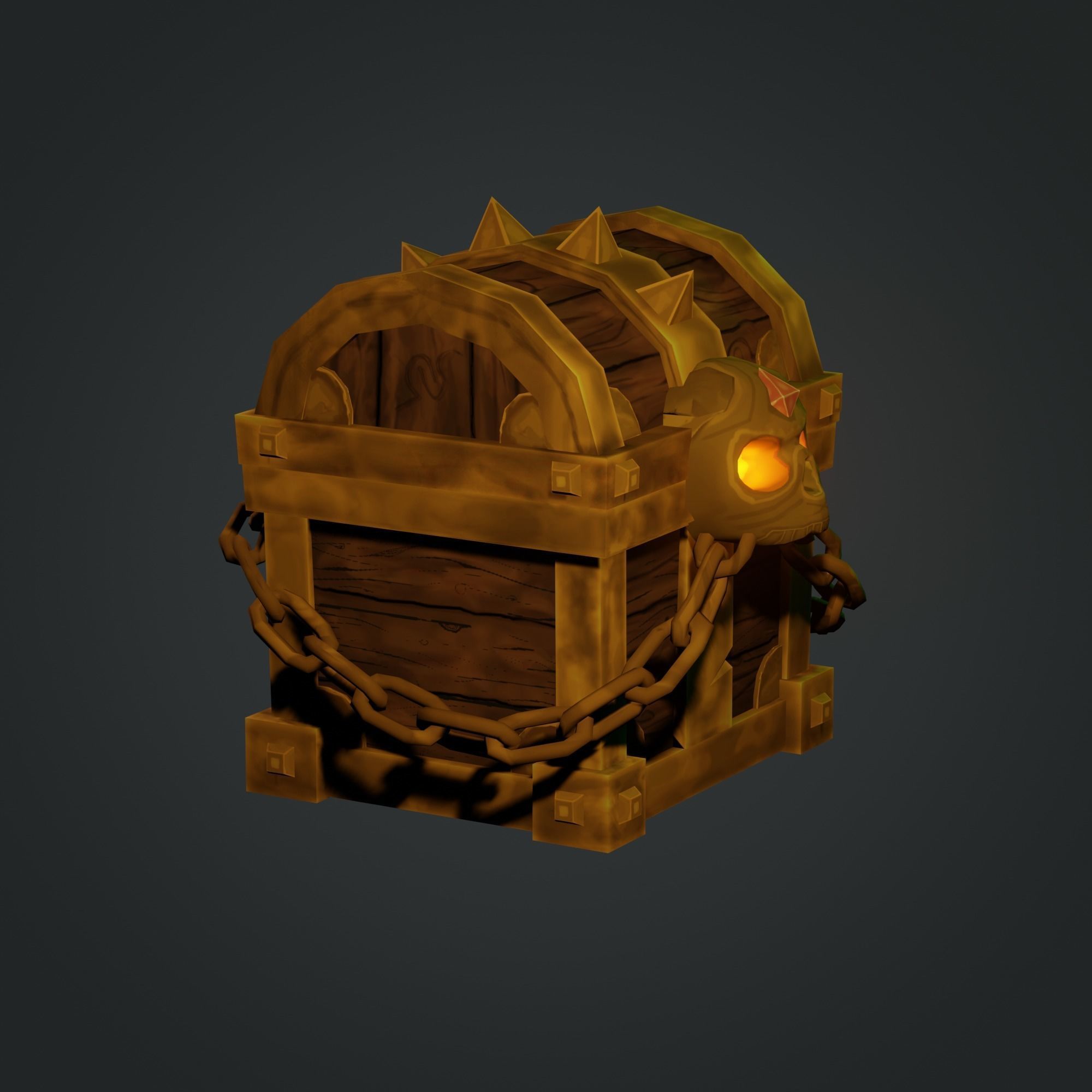 Treasure Chest  Low-poly 3D model_3