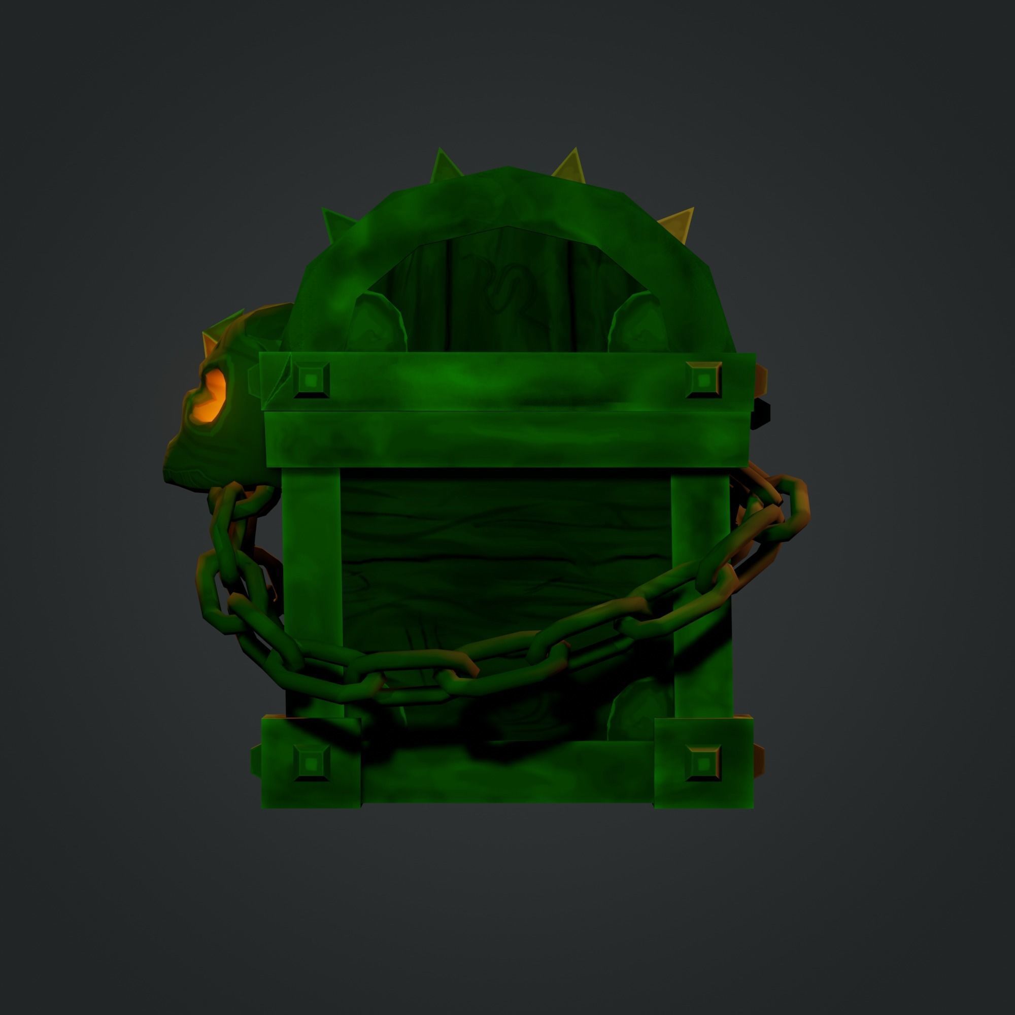 Treasure Chest  Low-poly 3D model_4