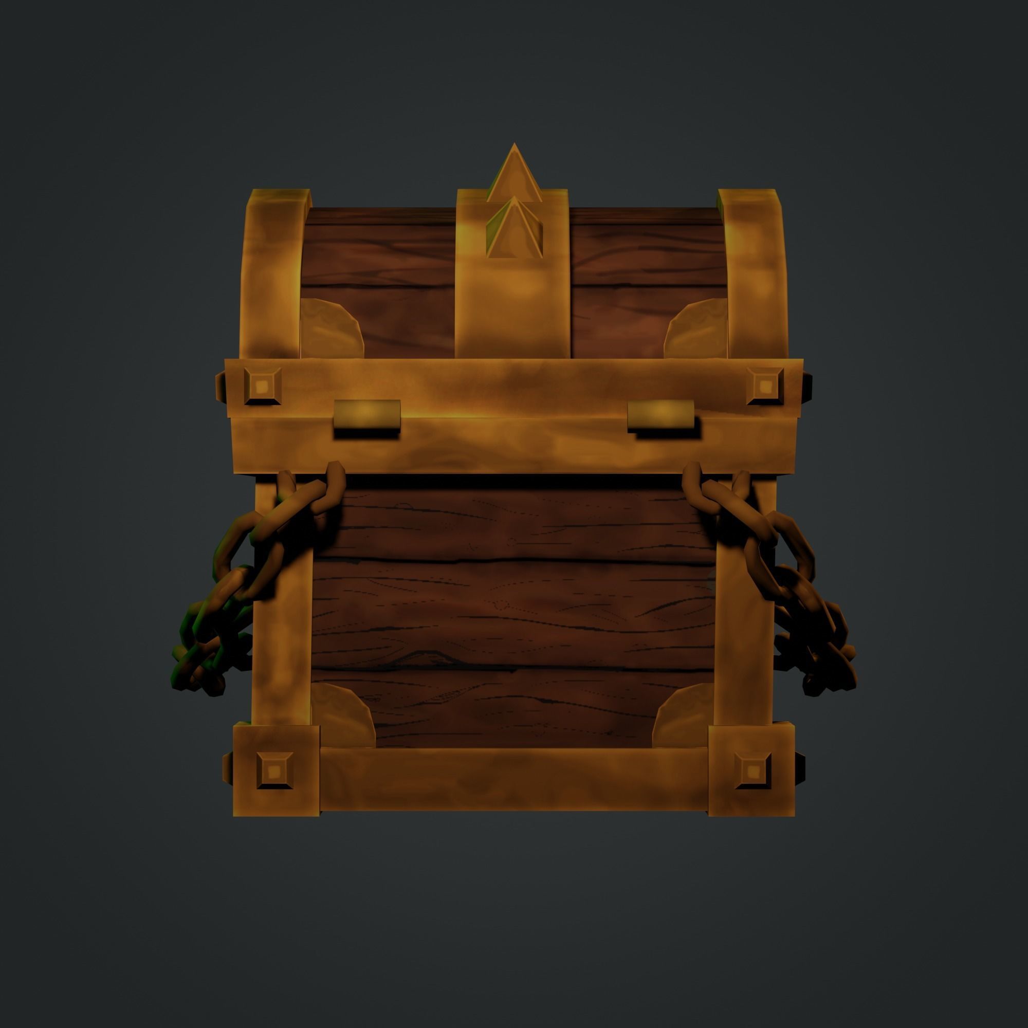 Treasure Chest  Low-poly 3D model_6