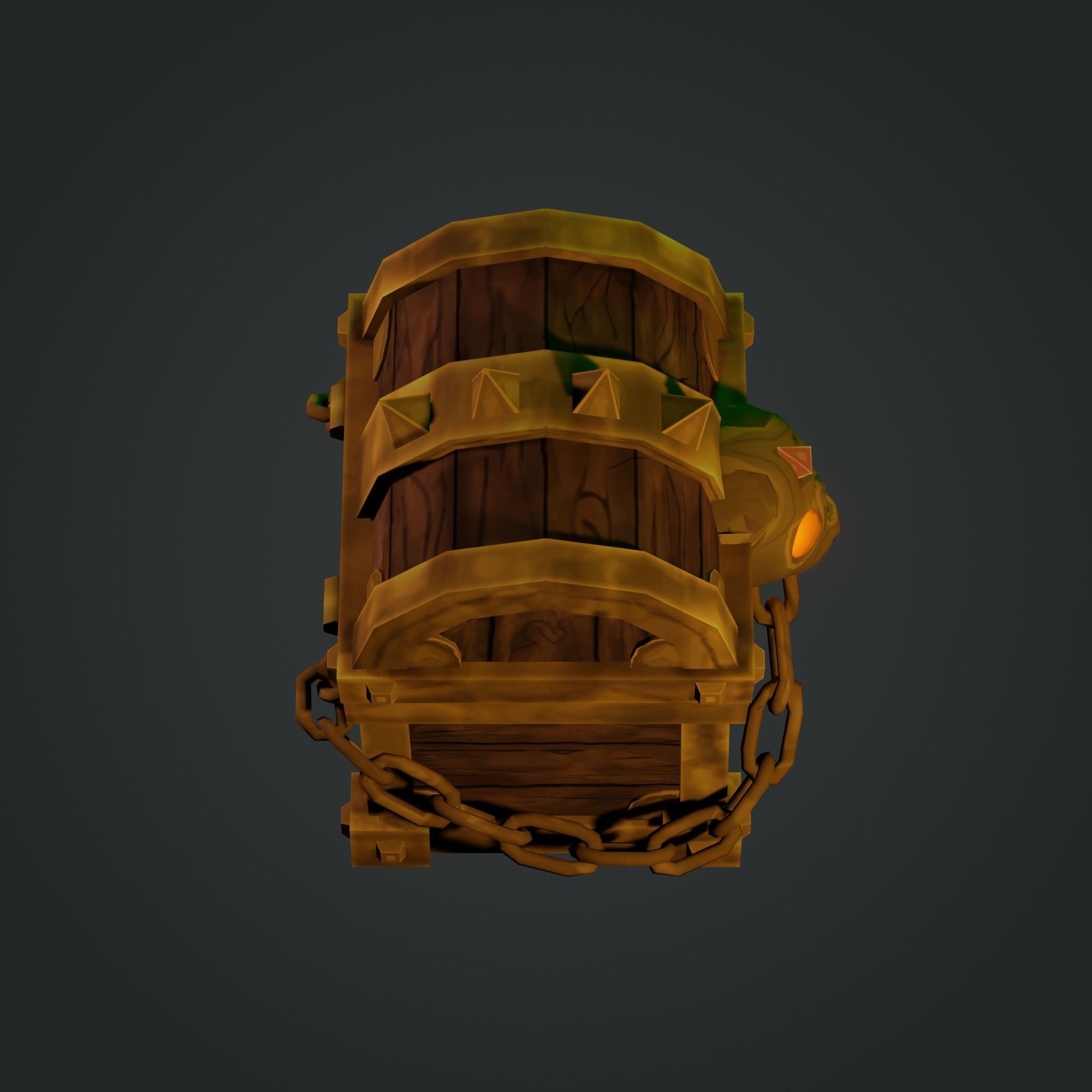 Treasure Chest  Low-poly 3D model_13