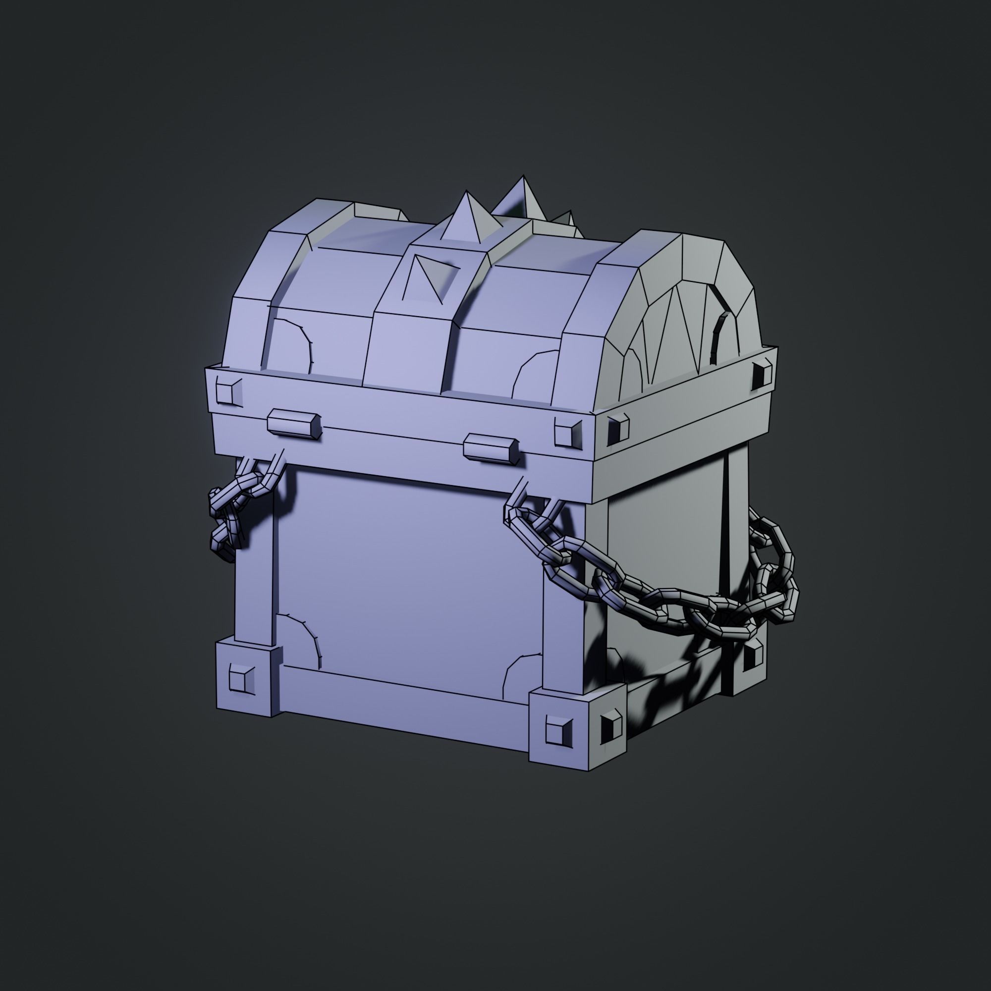 Treasure Chest  Low-poly 3D model_15