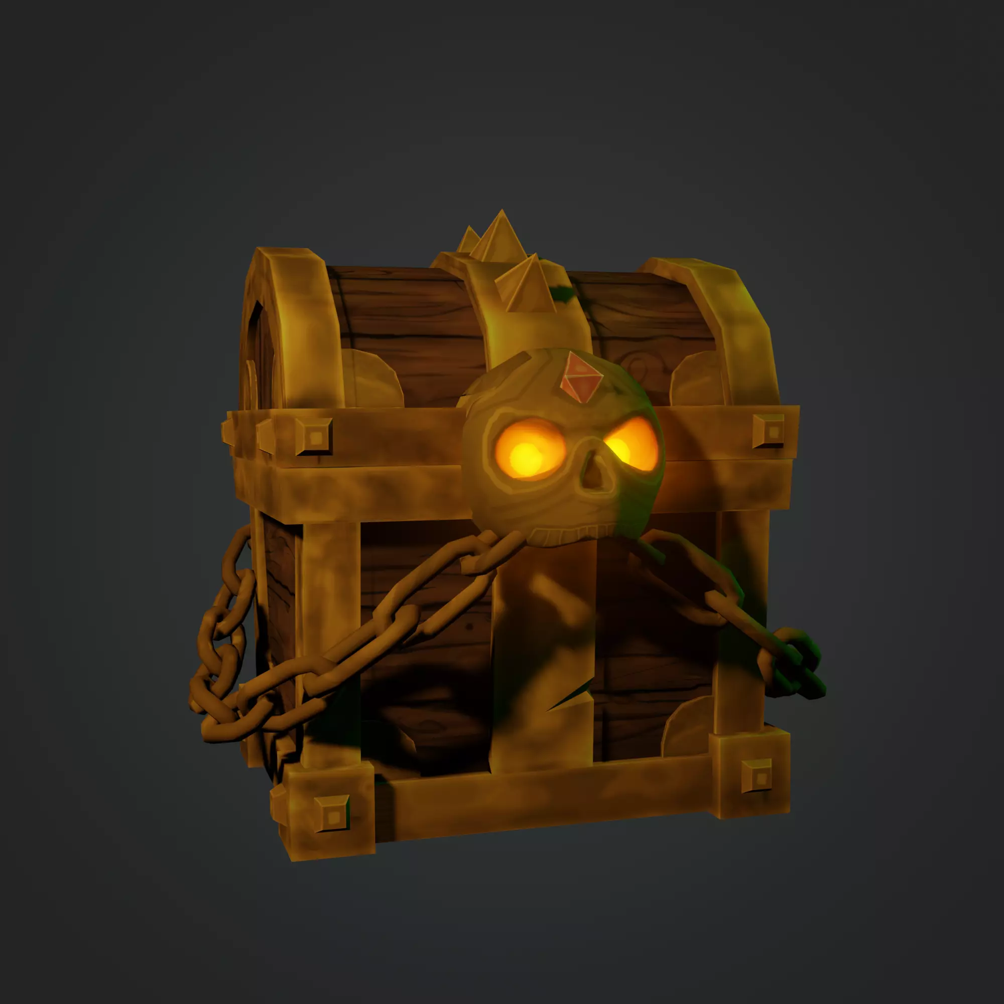 Treasure Chest  Low-poly 3D model_0