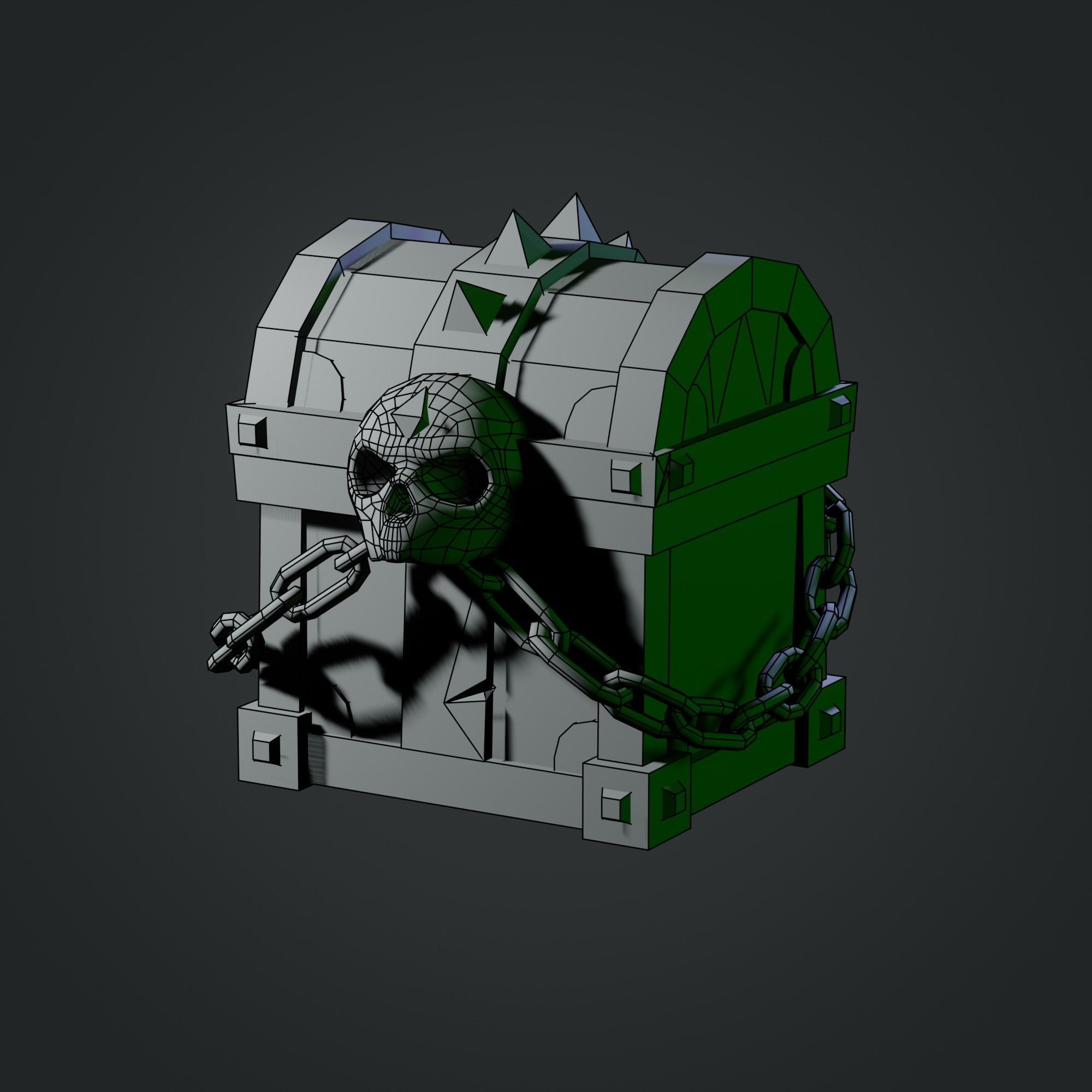 Treasure Chest  Low-poly 3D model_16