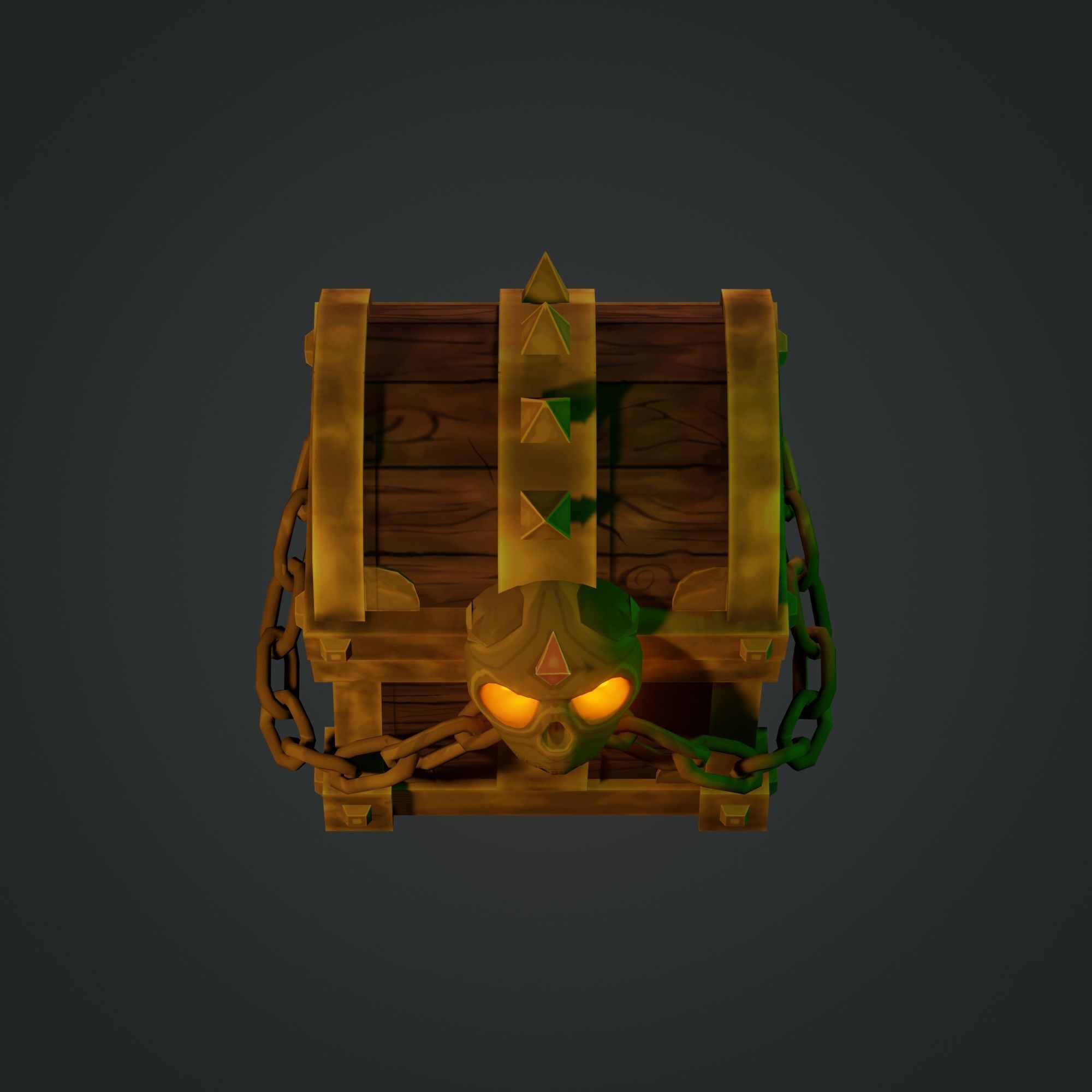 Treasure Chest  Low-poly 3D model_12