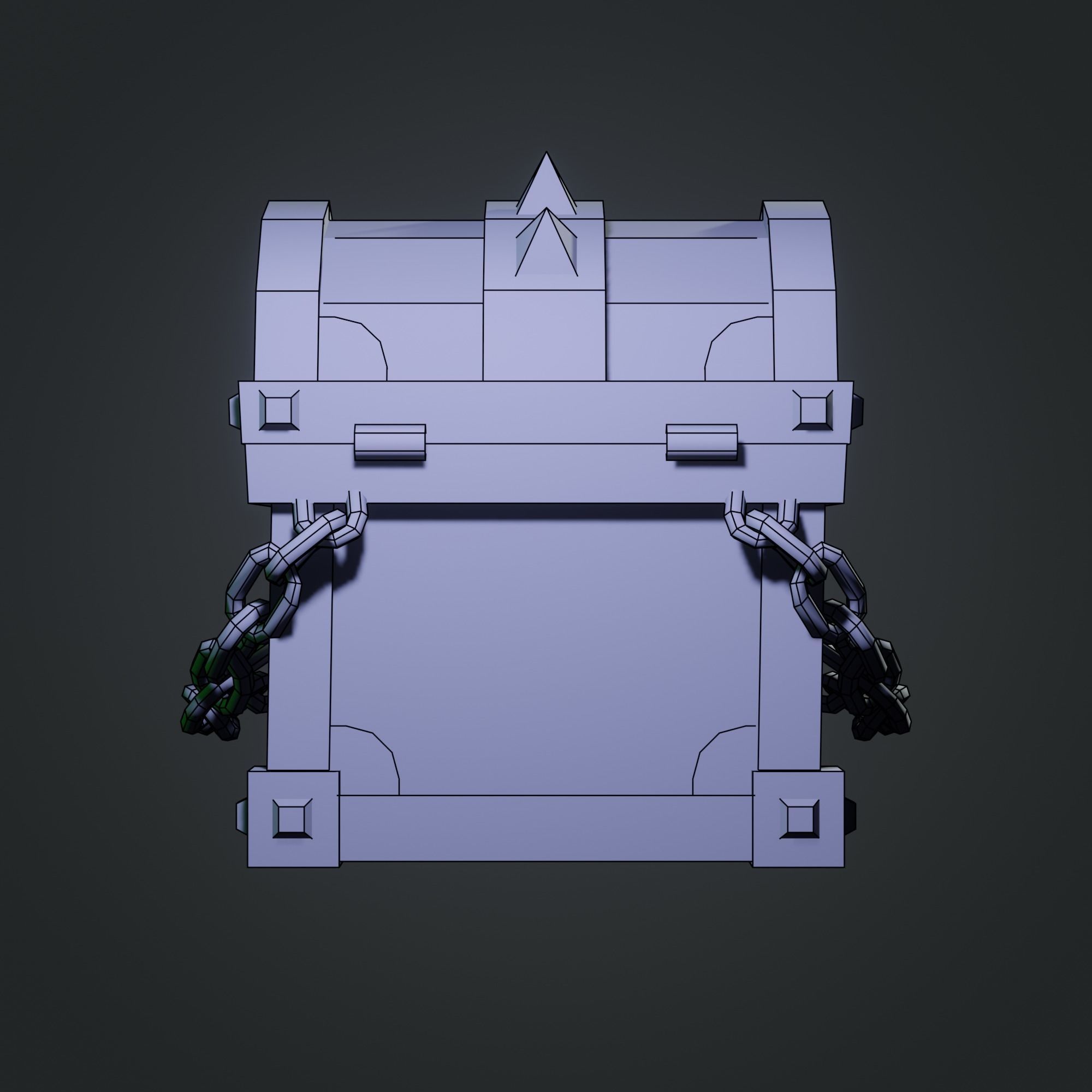 Treasure Chest  Low-poly 3D model_19