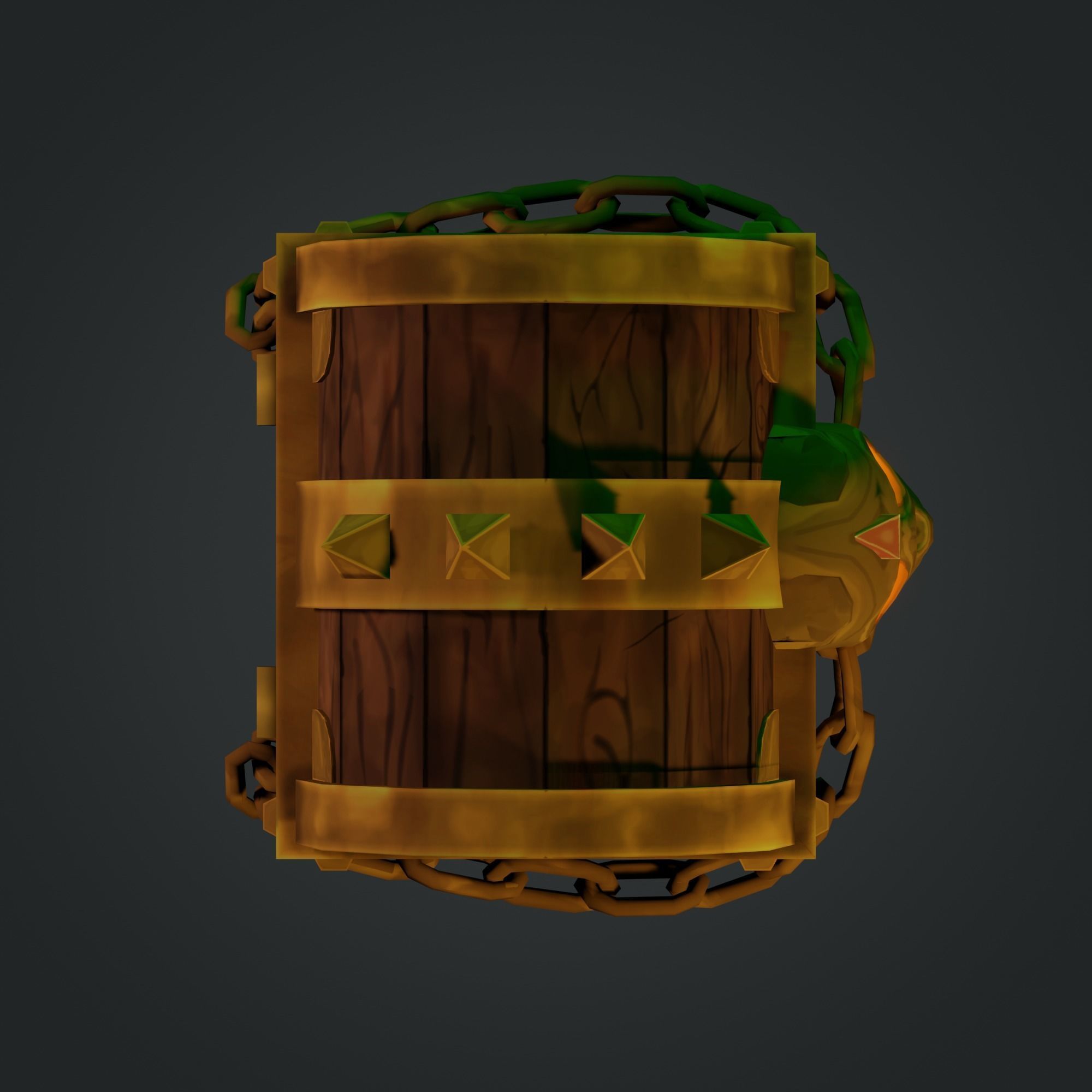 Treasure Chest  Low-poly 3D model_8