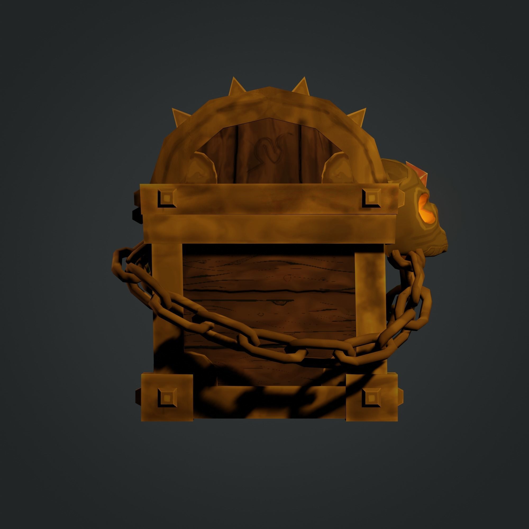 Treasure Chest  Low-poly 3D model_5