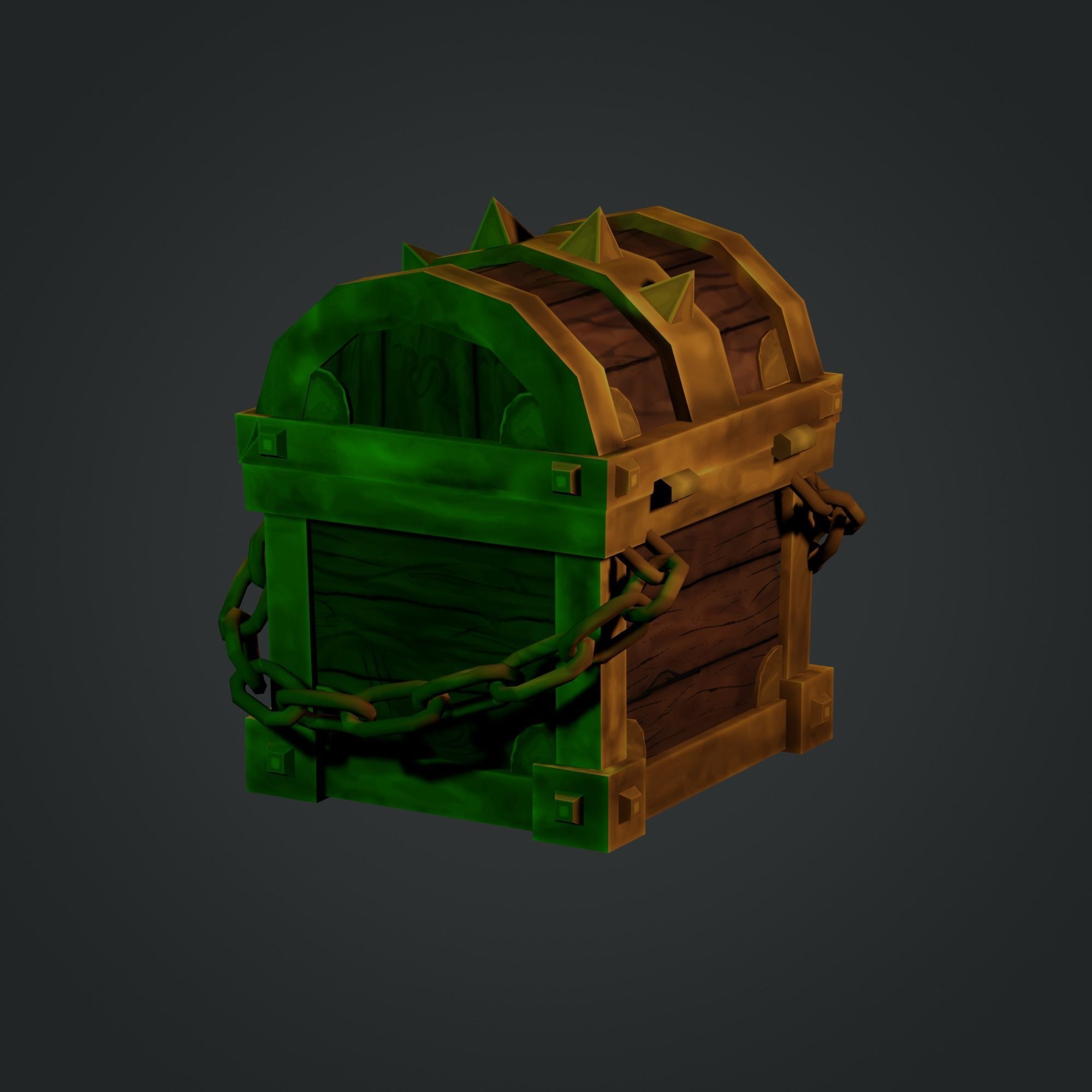 Treasure Chest  Low-poly 3D model_7