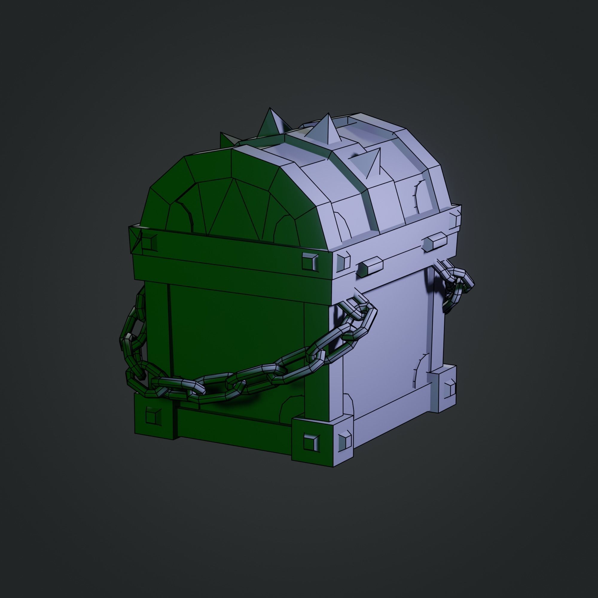 Treasure Chest  Low-poly 3D model_17