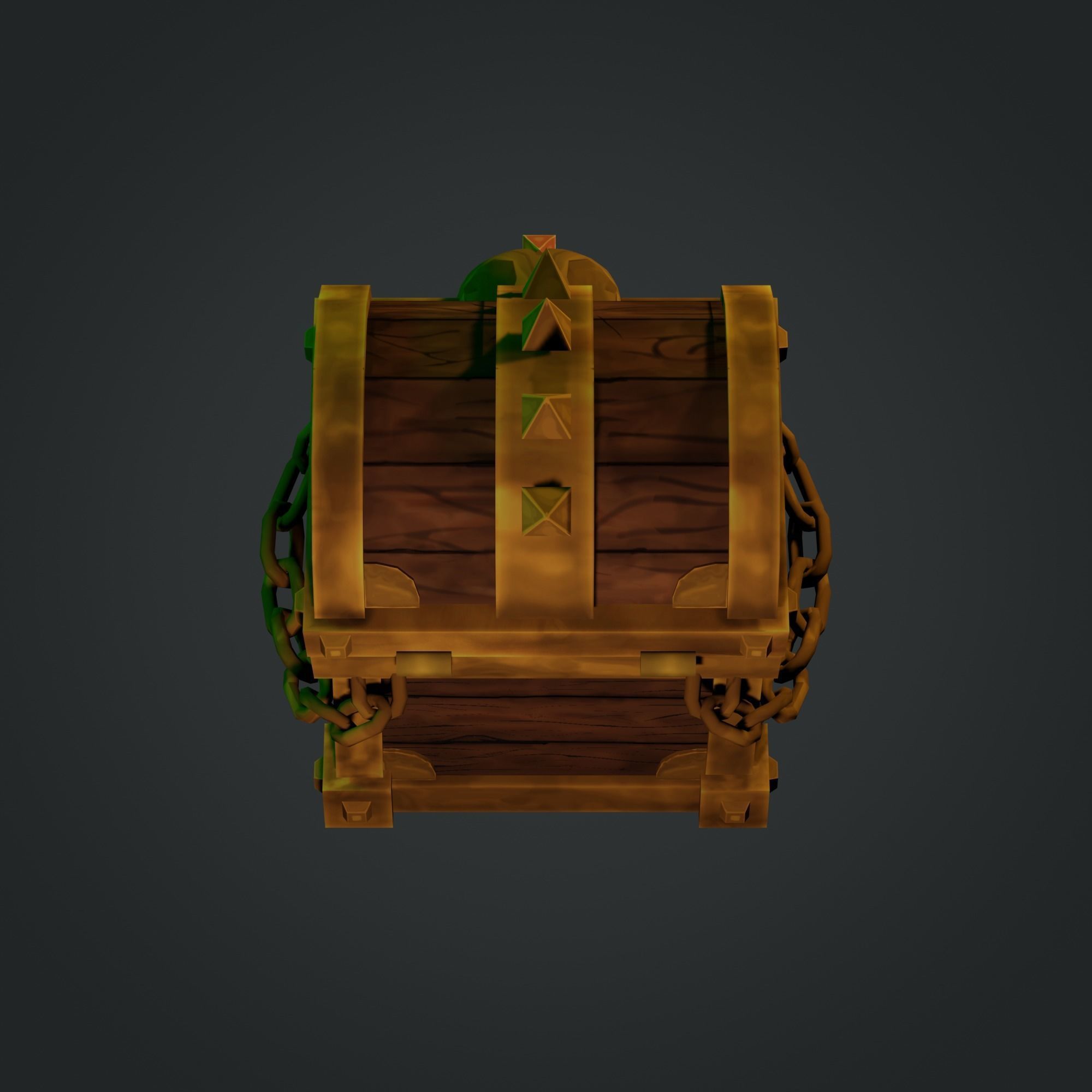 Treasure Chest  Low-poly 3D model_9