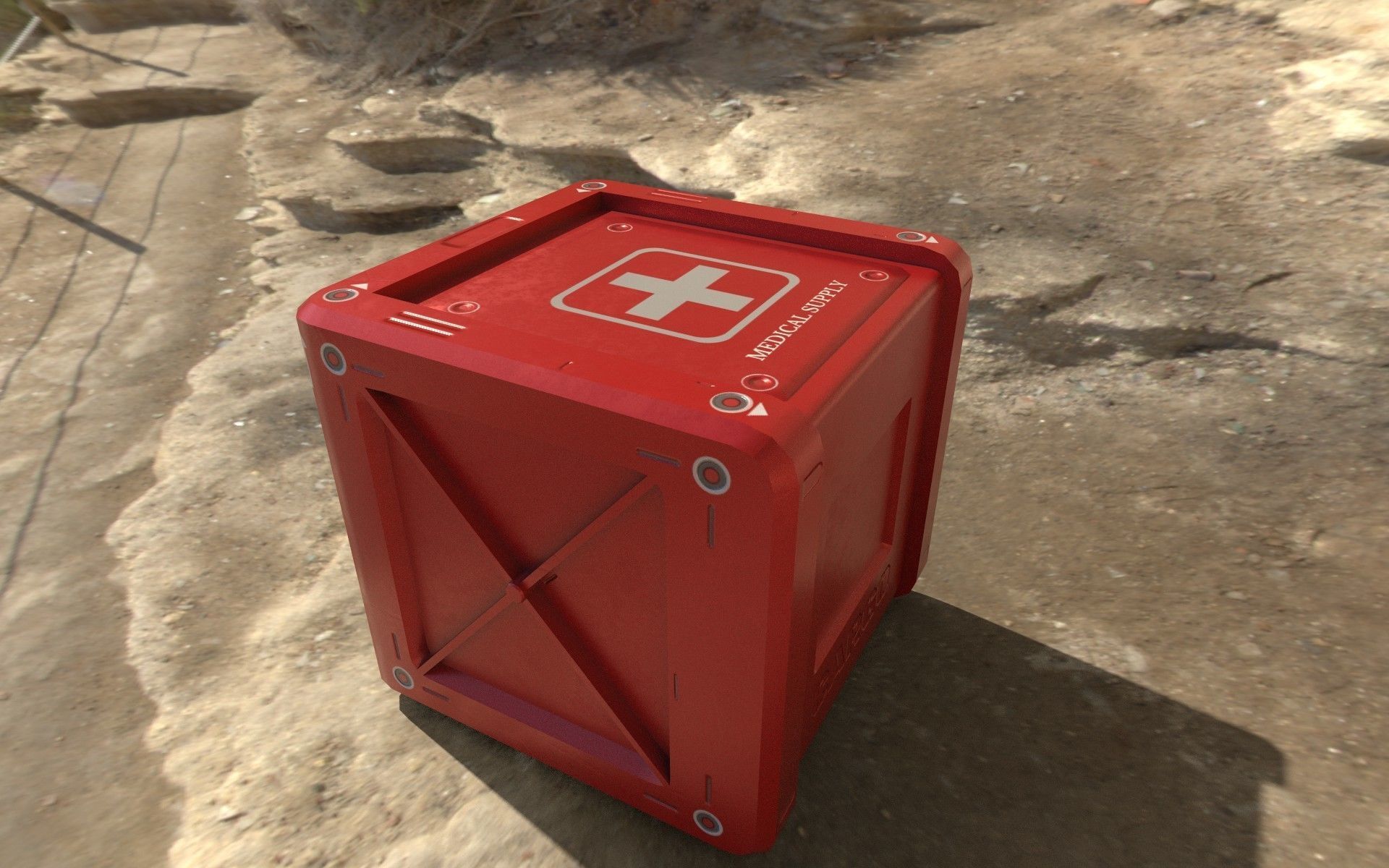 Sci-Fi Boxes Low-poly Free low-poly 3D model_2