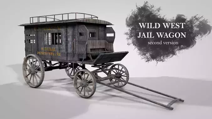 Wild West Jail Wagon V2 3D model