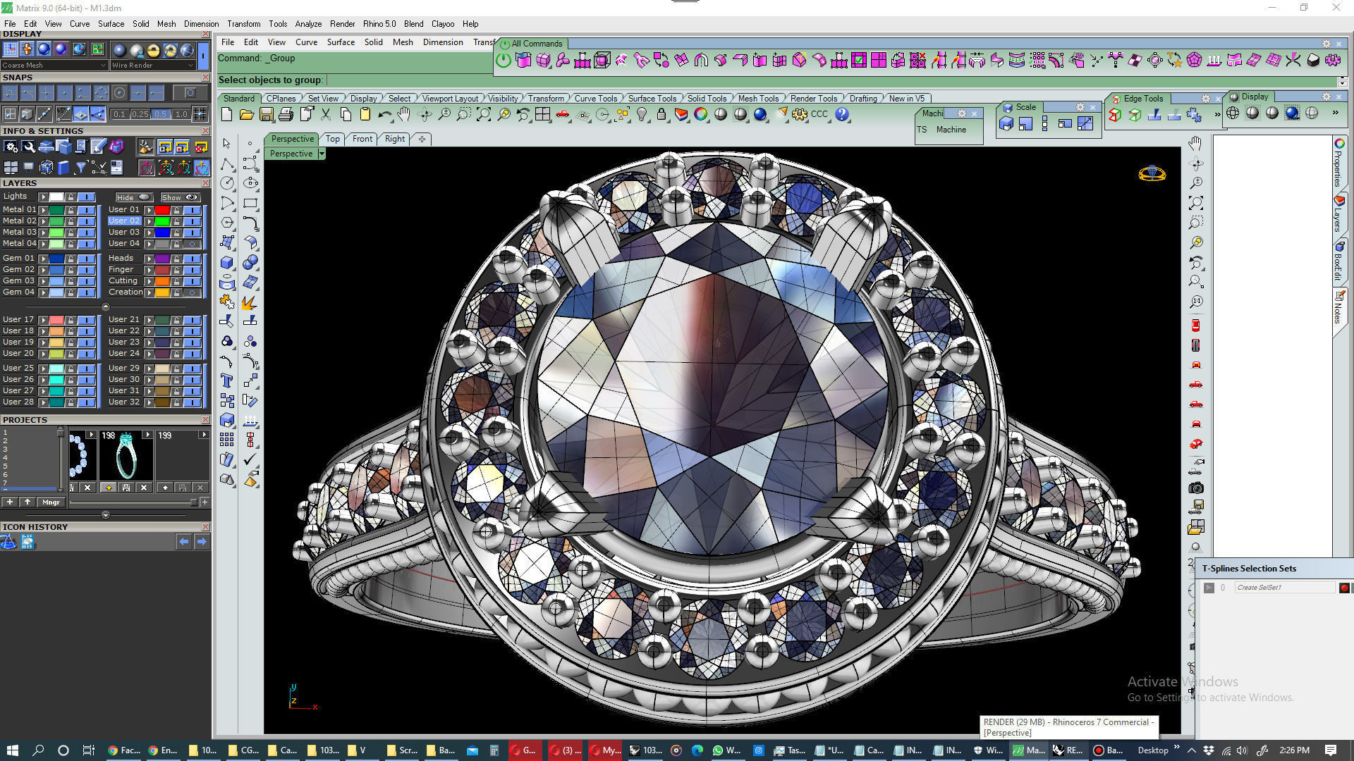 Engagement Ring Halo Diamonds 3D CAD Design-O1168PT3D 3D print model_22