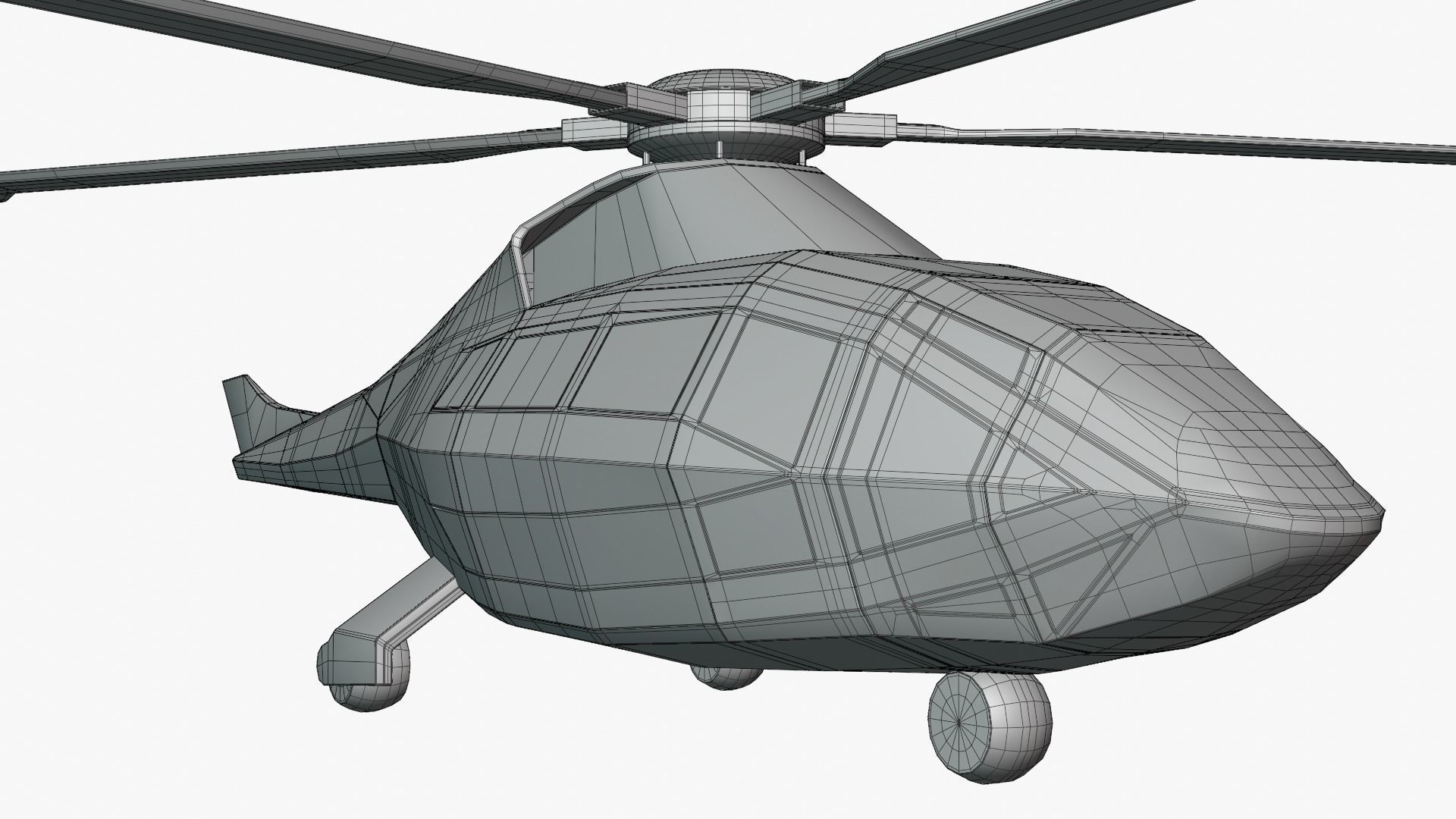 Bell FCX helicopter 3D model_2