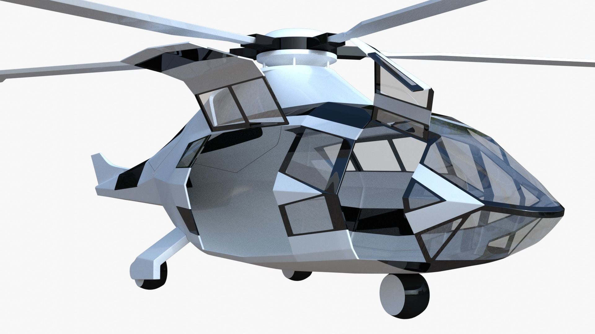 Bell FCX helicopter 3D model_4