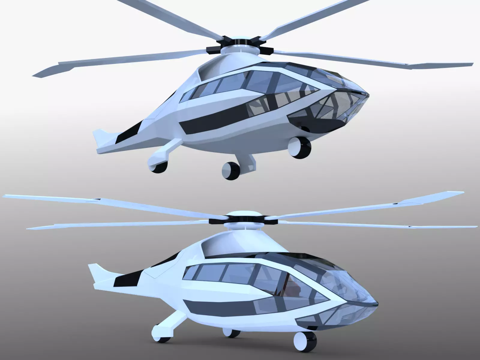 Bell FCX helicopter 3D model_0