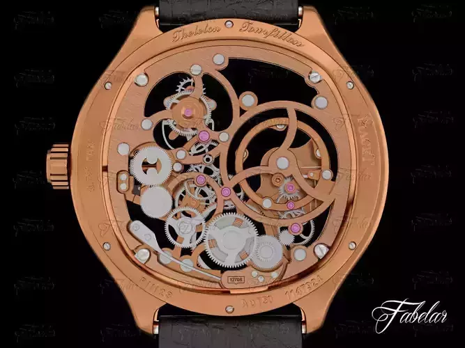 Watch with rose gold dial