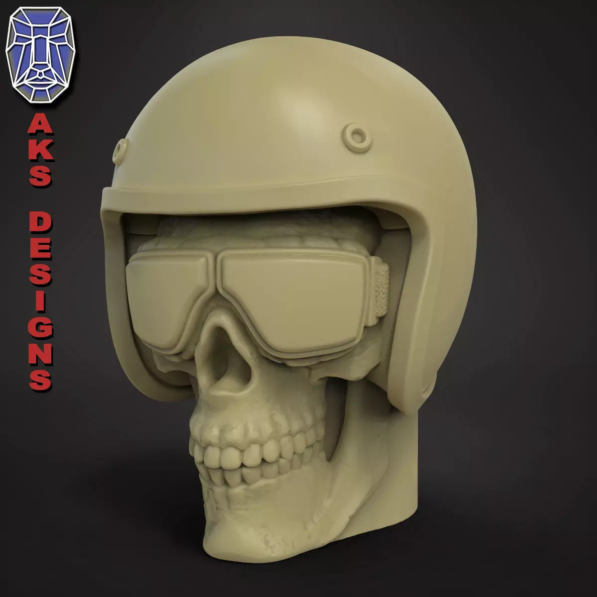Biker skull 2 Pen holder 3D print model