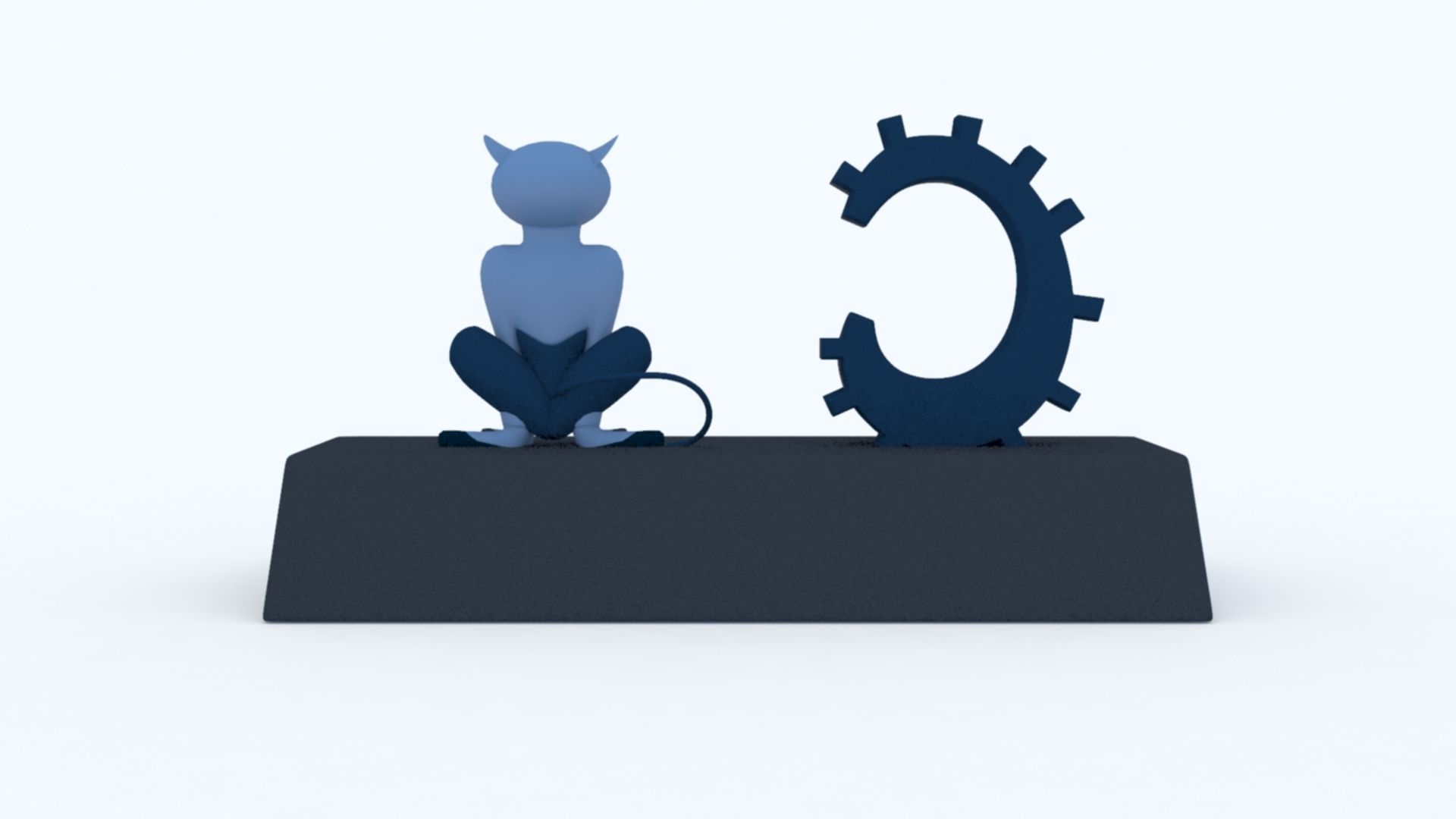 C for Cat Model 3D print model_4