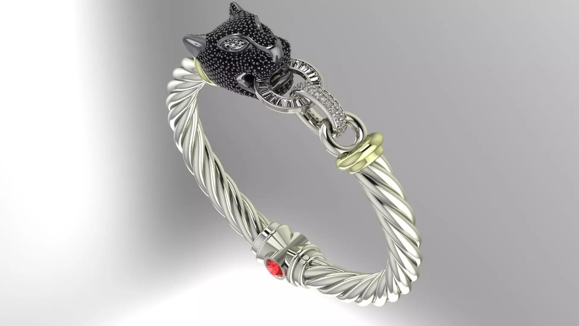 One Tiger Bracelet Skin 1 Low-poly 3D model_0