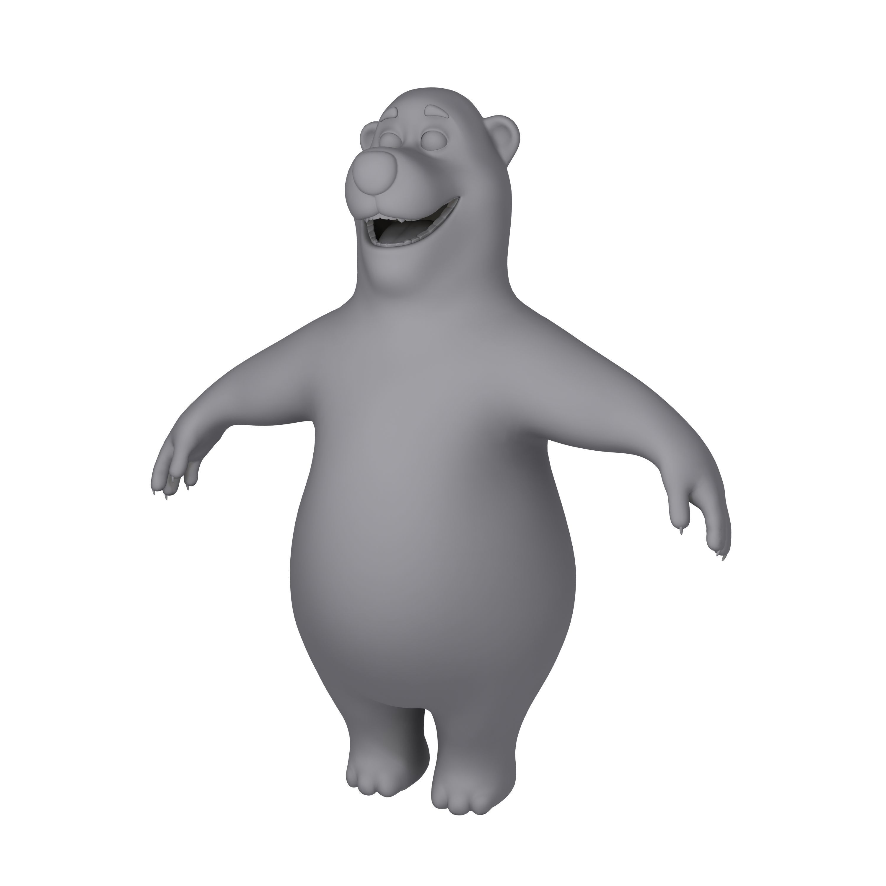 Panda Cartoon 02 3D model_11