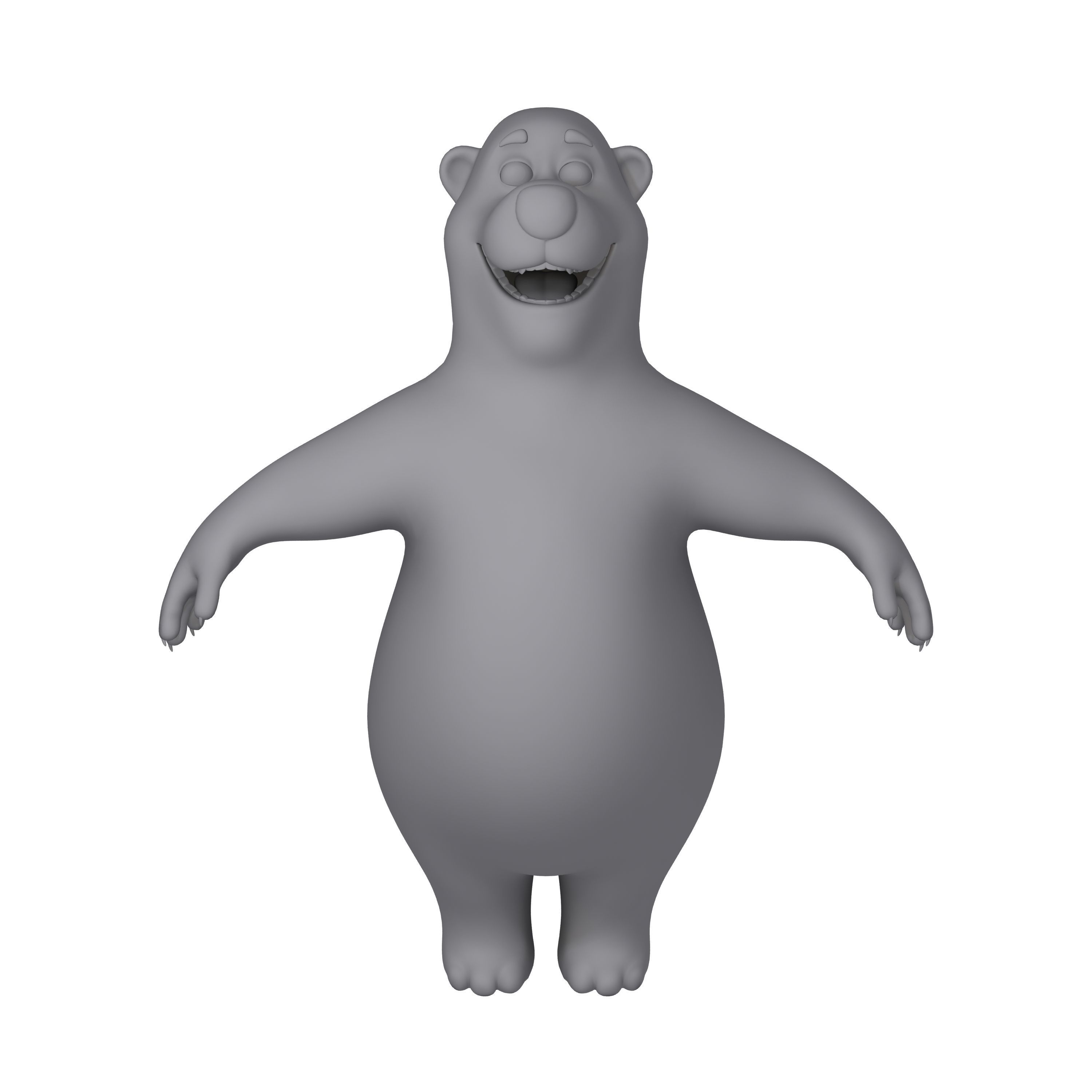Panda Cartoon 02 3D model_8
