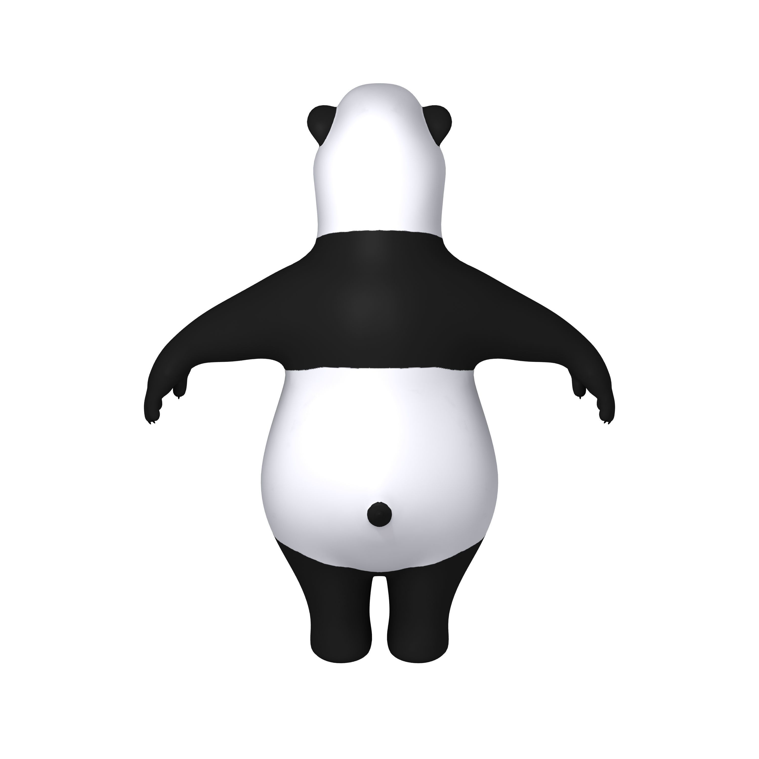 Panda Cartoon 02 3D model_3