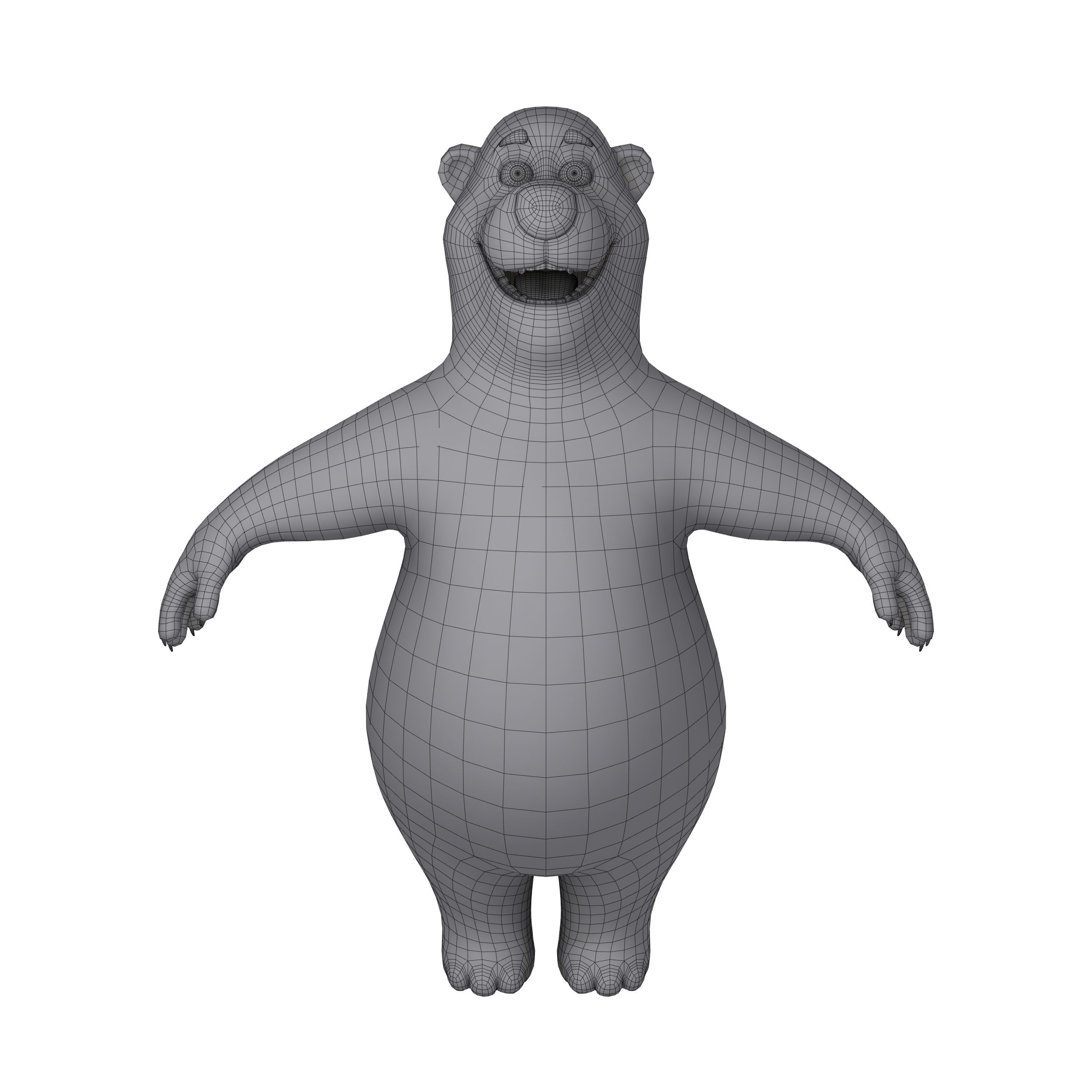 Panda Cartoon 02 3D model_4