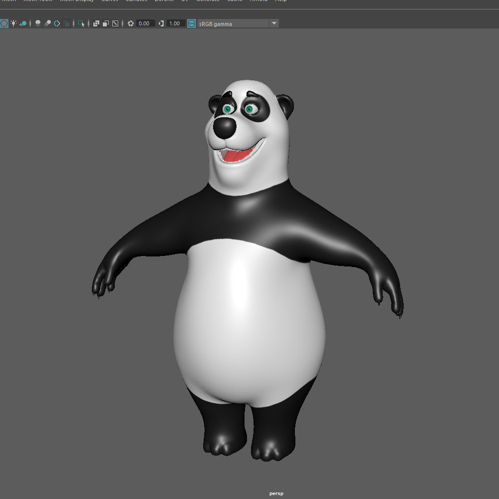Panda Cartoon 02 3D model_12