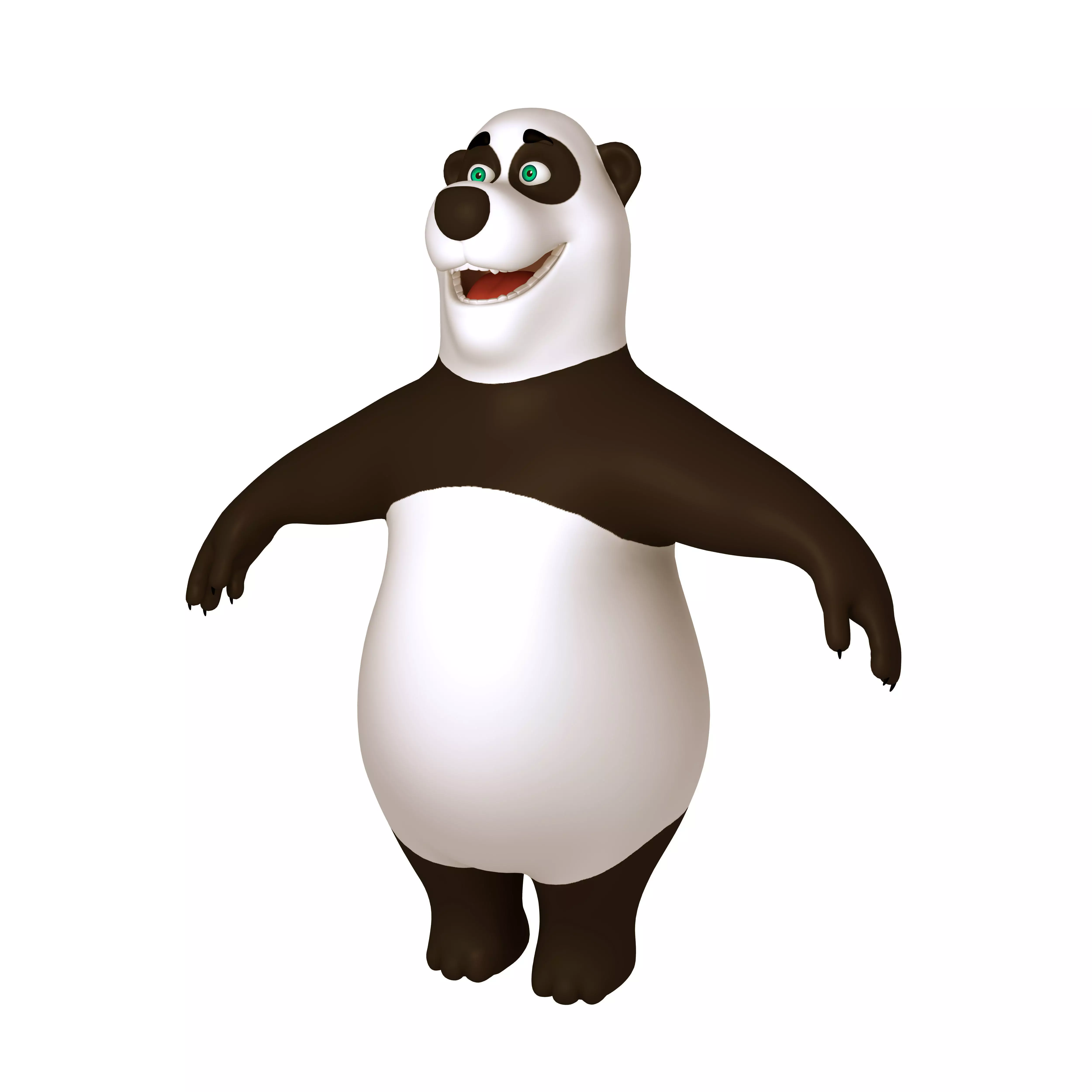 Panda Cartoon 02 3D model_0