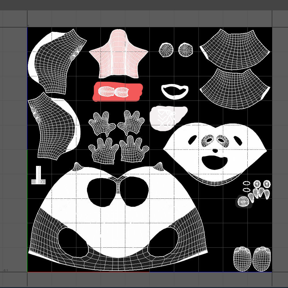 Panda Cartoon 02 3D model_16