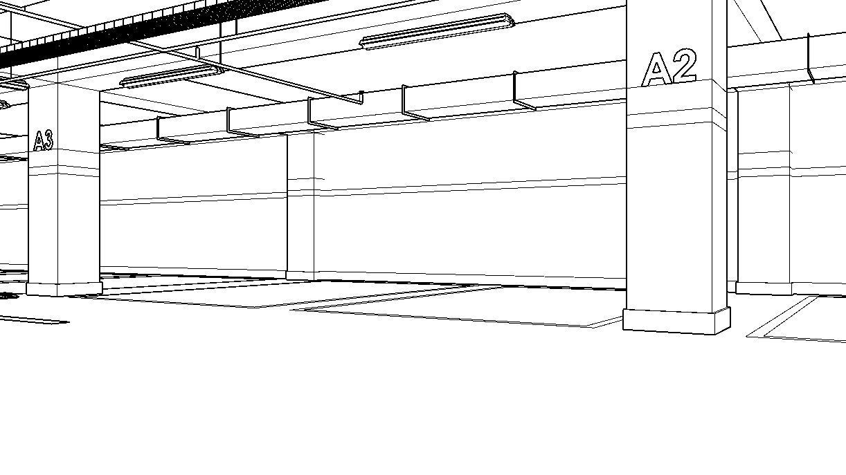 CARPARK parking garage with cars parked in it Low-poly 3D model_39