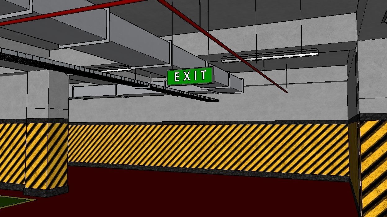 CARPARK parking garage with cars parked in it Low-poly 3D model_27