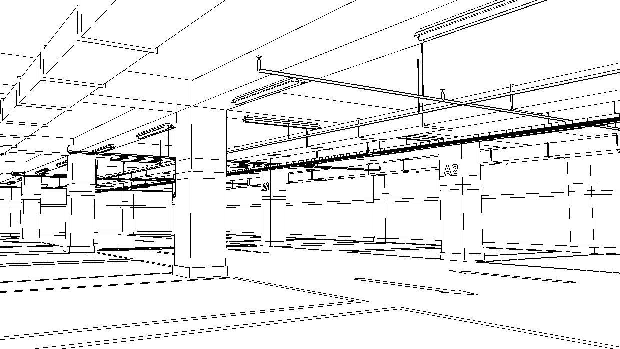 CARPARK parking garage with cars parked in it Low-poly 3D model_32